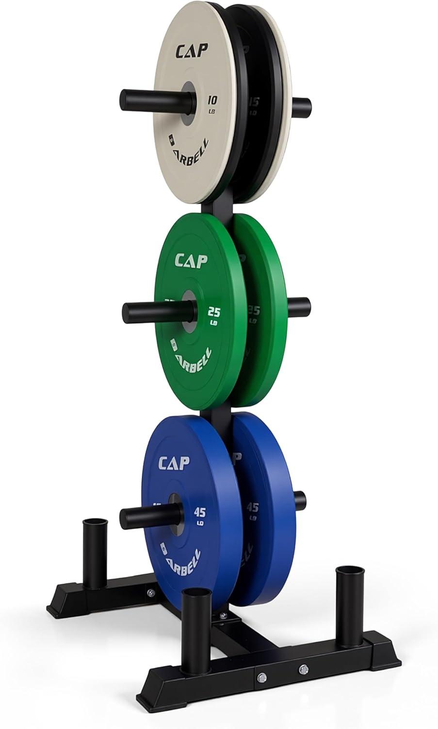 image:imageCAP 2inch Olympic Bumper Plate Weight Set 100370 lbs Multiple Colors Storage Rack OptionalCOMPETITION