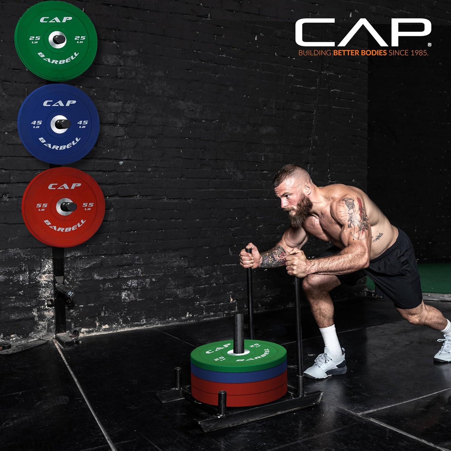 image:imageCAP 2inch Olympic Bumper Plate Weight Set 100370 lbs Multiple Colors Storage Rack OptionalCOMPETITION