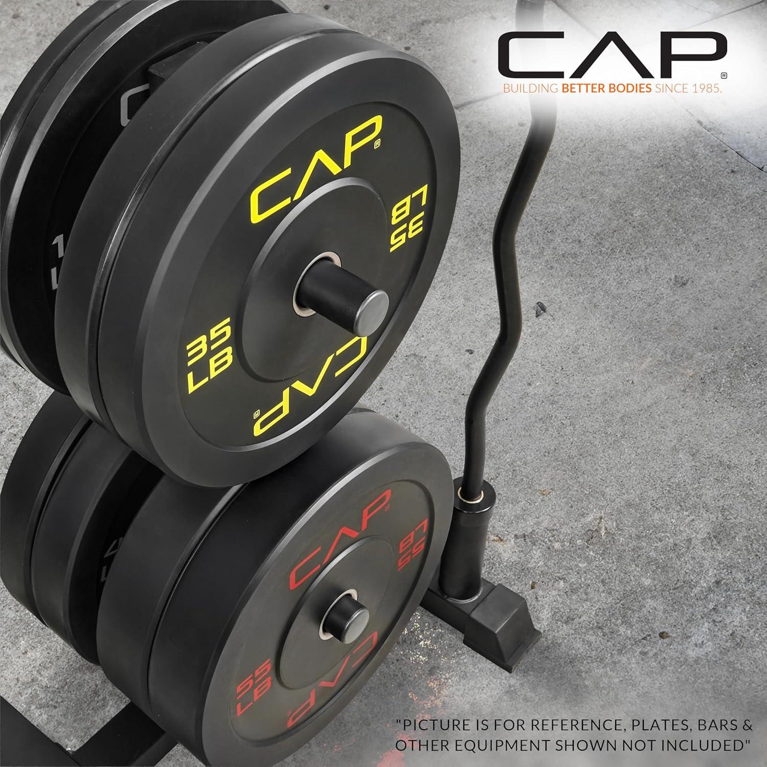 image:imageCAP 2inch Olympic Bumper Plate Weight Set 100370 lbs Multiple Colors Storage Rack OptionalCOMPETITION