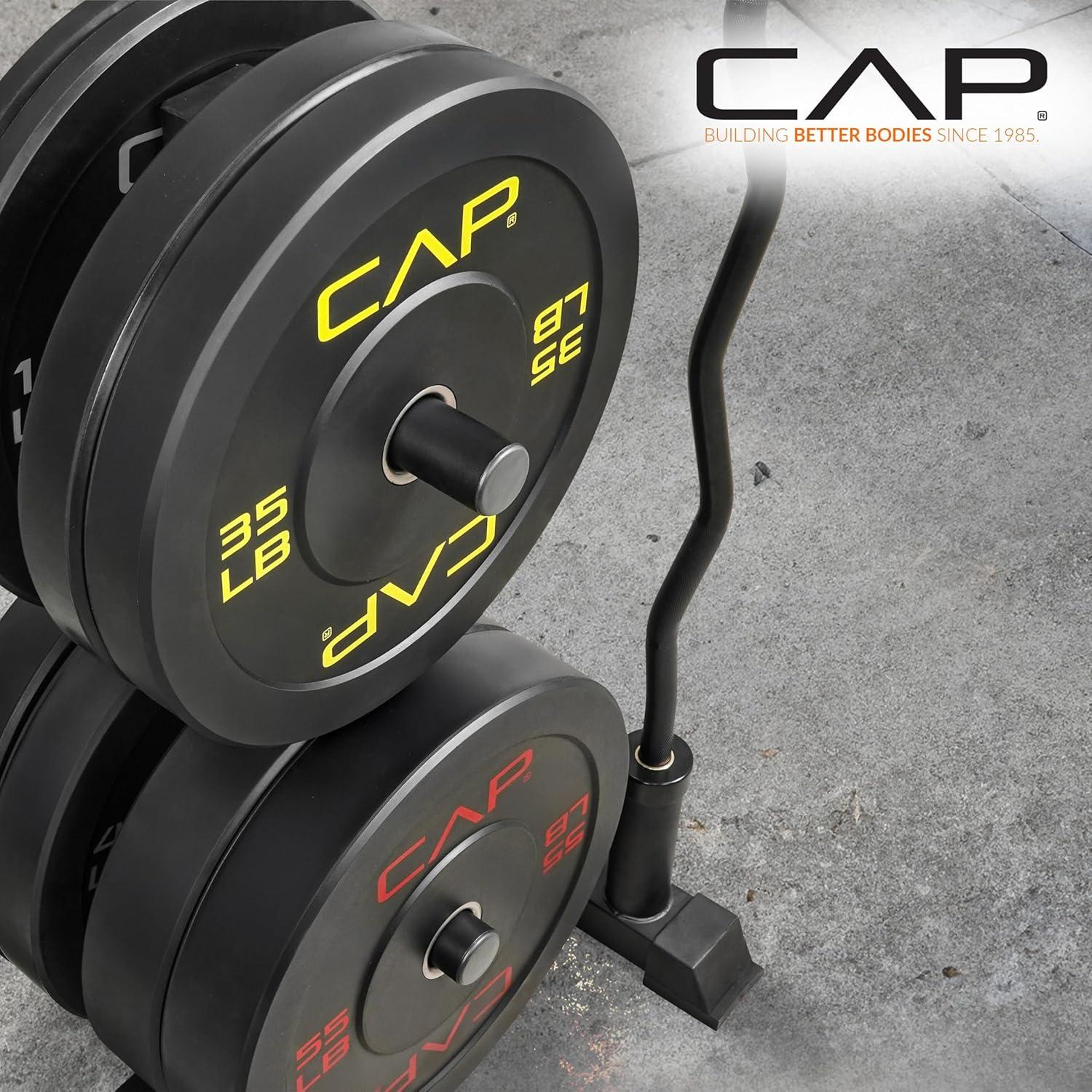 image:imageCAP 2inch Olympic Bumper Plate Weight Set 100370 lbs Multiple Colors Storage Rack OptionalCOMPETITION