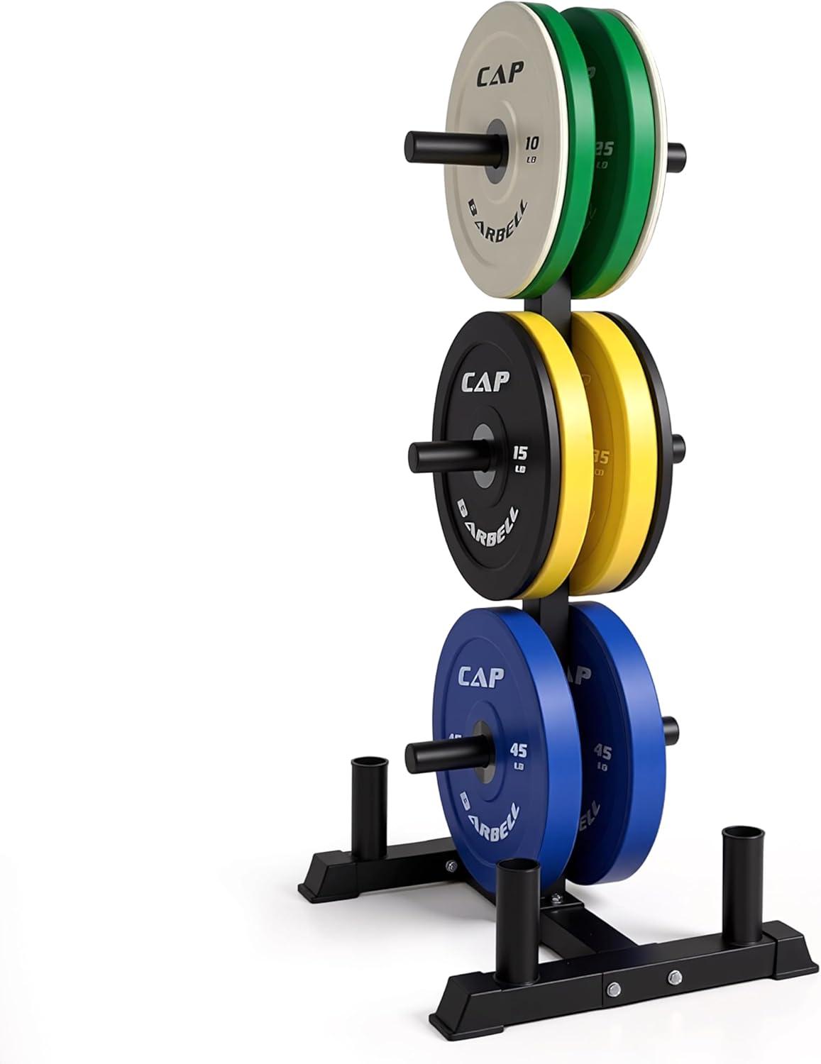 image:imageCAP 2inch Olympic Bumper Plate Weight Set 100370 lbs Multiple Colors Storage Rack OptionalCOMPETITION