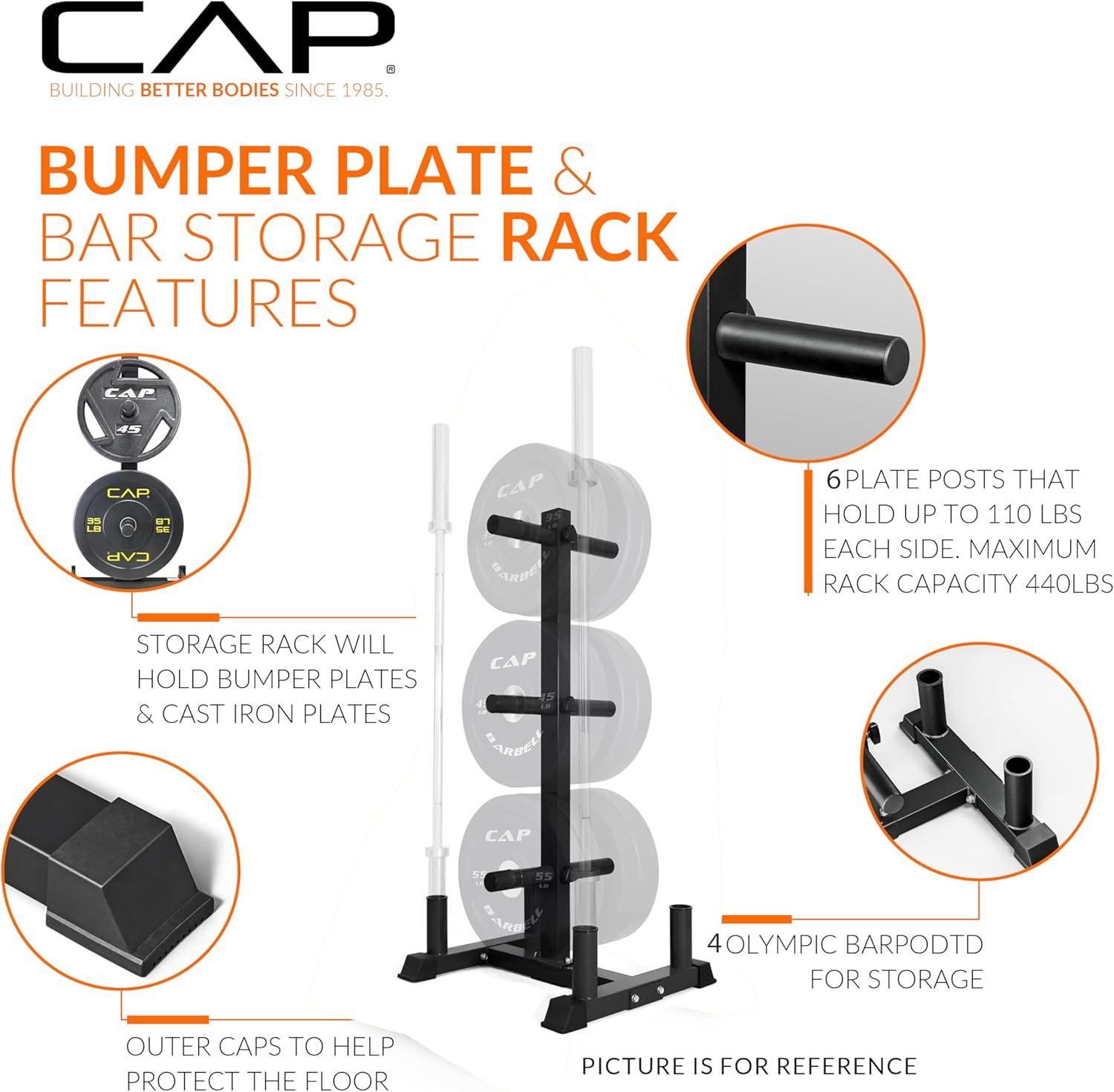 image:imageCAP 2inch Olympic Bumper Plate Weight Set 100370 lbs Multiple Colors Storage Rack OptionalCOMPETITION