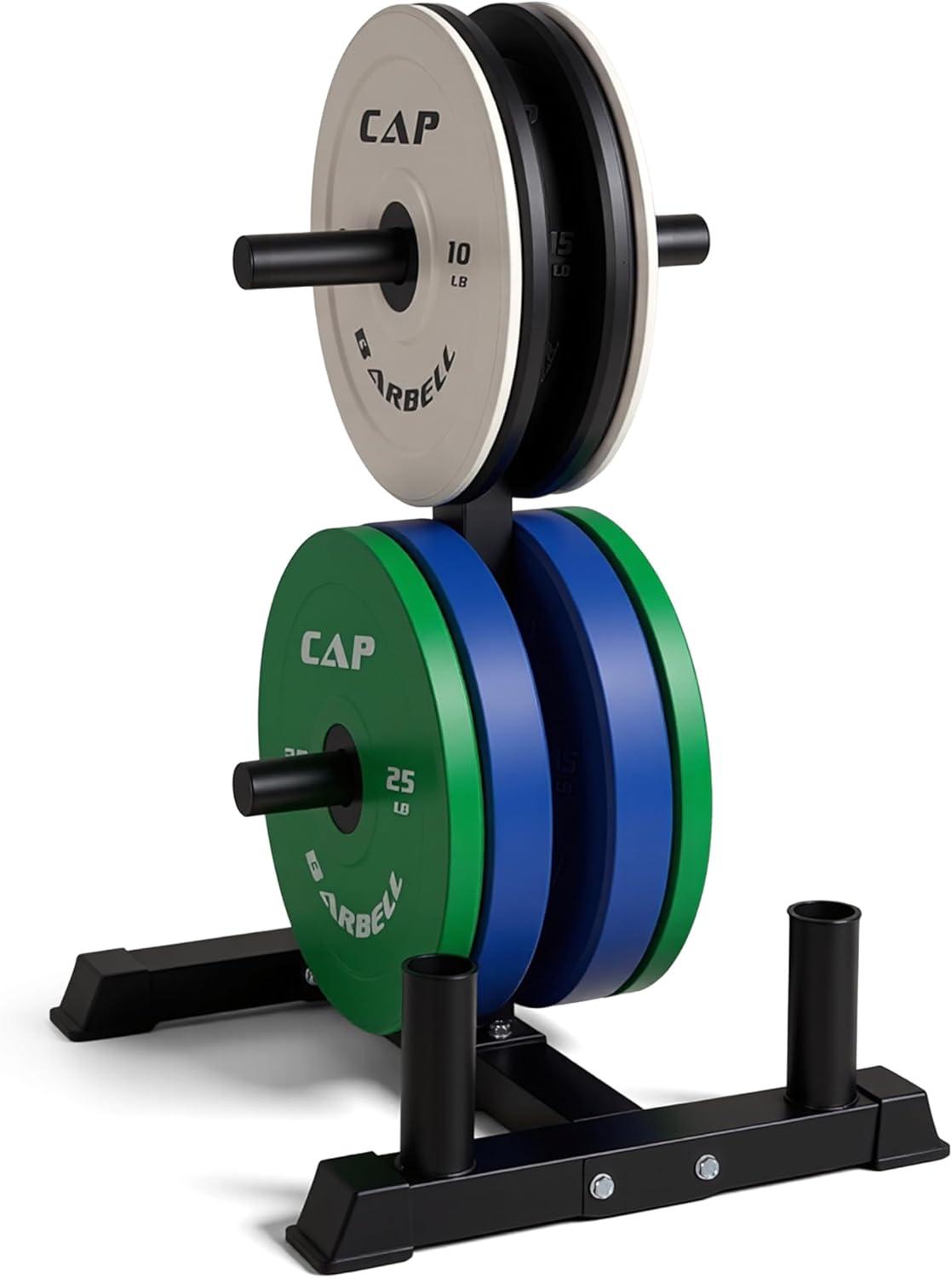 image:imageCAP 2inch Olympic Bumper Plate Weight Set 100370 lbs Multiple Colors Storage Rack OptionalCOMPETITION