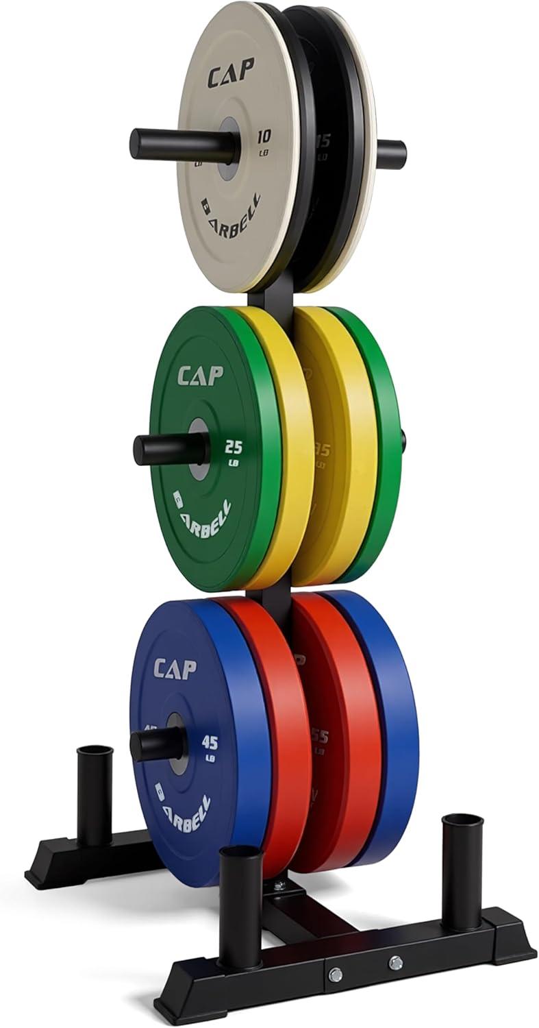 image:imageCAP 2inch Olympic Bumper Plate Weight Set 100370 lbs Multiple Colors Storage Rack OptionalCOMPETITION