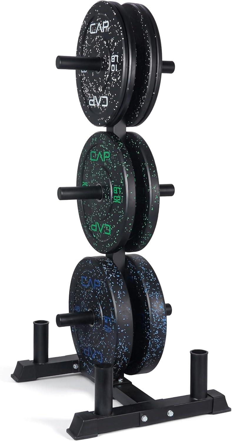 image:imageCAP 2inch Olympic Bumper Plate Weight Set 100370 lbs Multiple Colors Storage Rack OptionalECONOMY SPECKLED