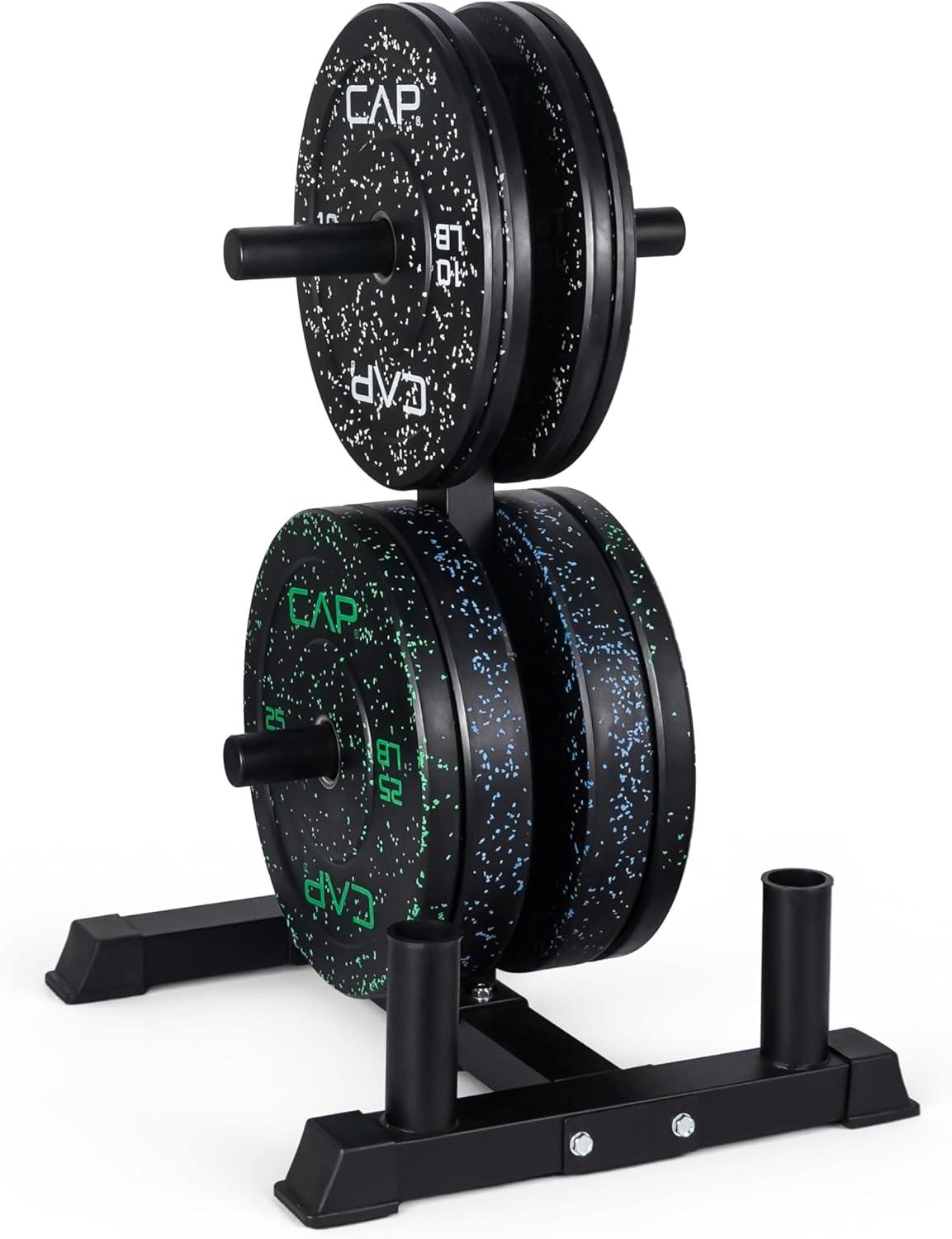 image:imageCAP 2inch Olympic Bumper Plate Weight Set 100370 lbs Multiple Colors Storage Rack OptionalECONOMY SPECKLED
