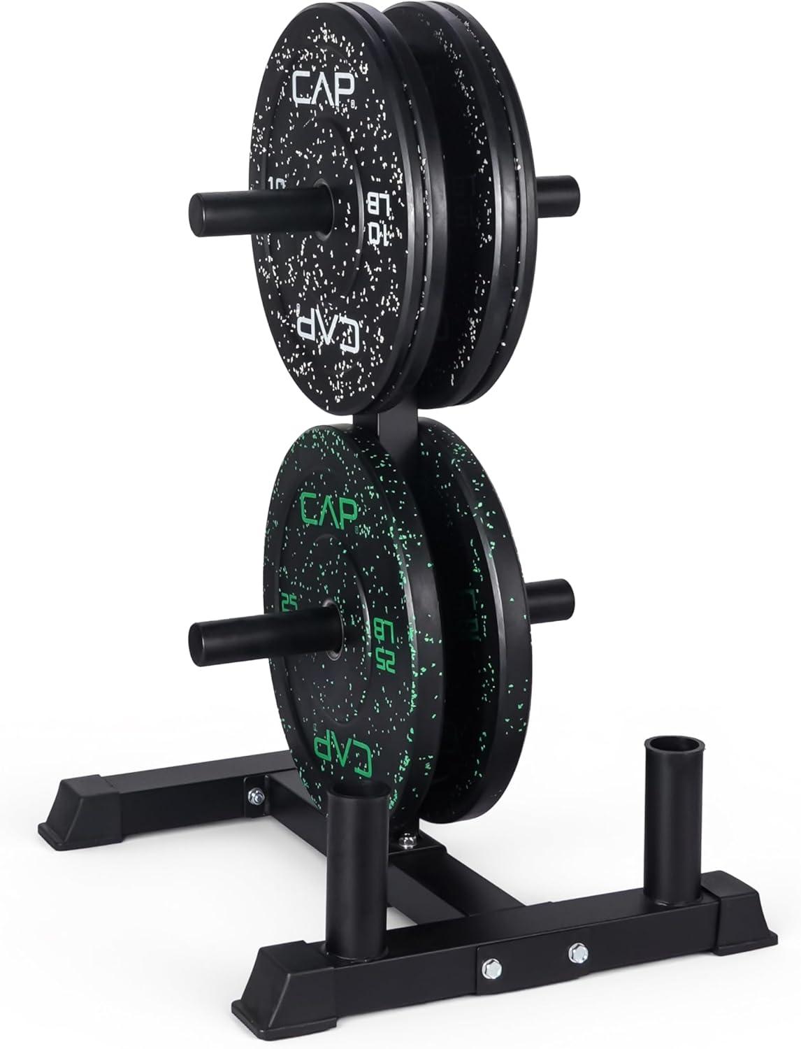 image:imageCAP 2inch Olympic Bumper Plate Weight Set 100370 lbs Multiple Colors Storage Rack OptionalECONOMY SPECKLED