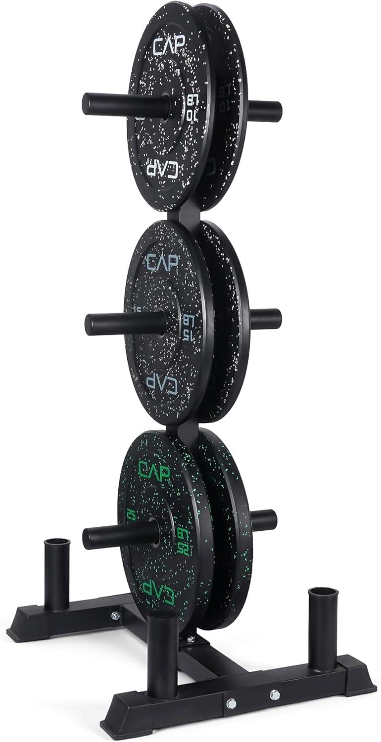 image:imageCAP 2inch Olympic Bumper Plate Weight Set 100370 lbs Multiple Colors Storage Rack OptionalECONOMY SPECKLED