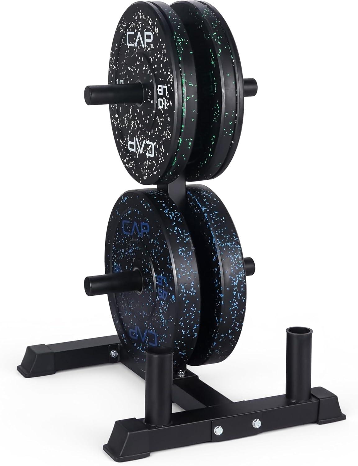 image:imageCAP 2inch Olympic Bumper Plate Weight Set 100370 lbs Multiple Colors Storage Rack OptionalECONOMY SPECKLED