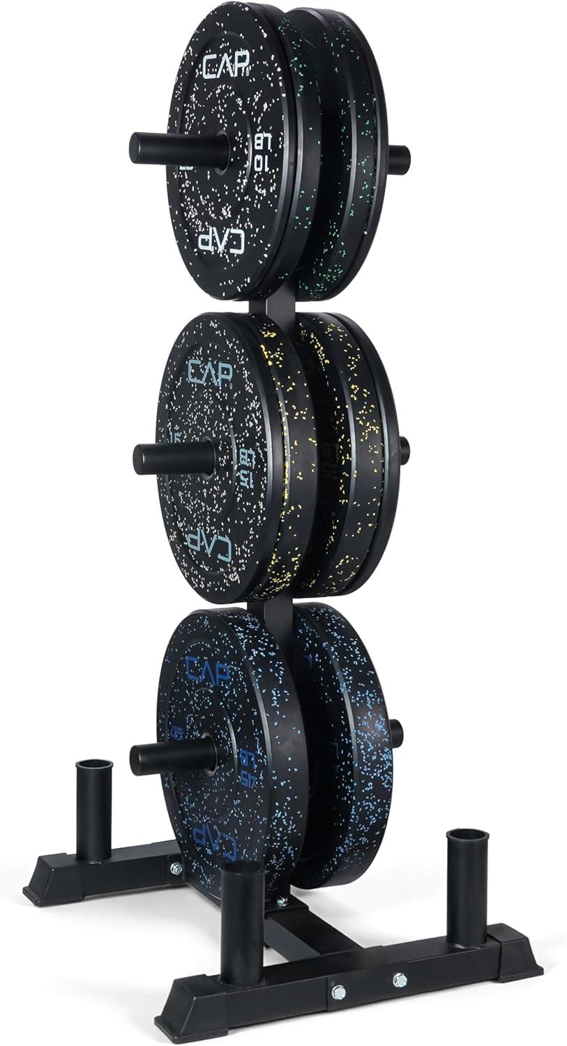 image:imageCAP 2inch Olympic Bumper Plate Weight Set 100370 lbs Multiple Colors Storage Rack OptionalECONOMY SPECKLED