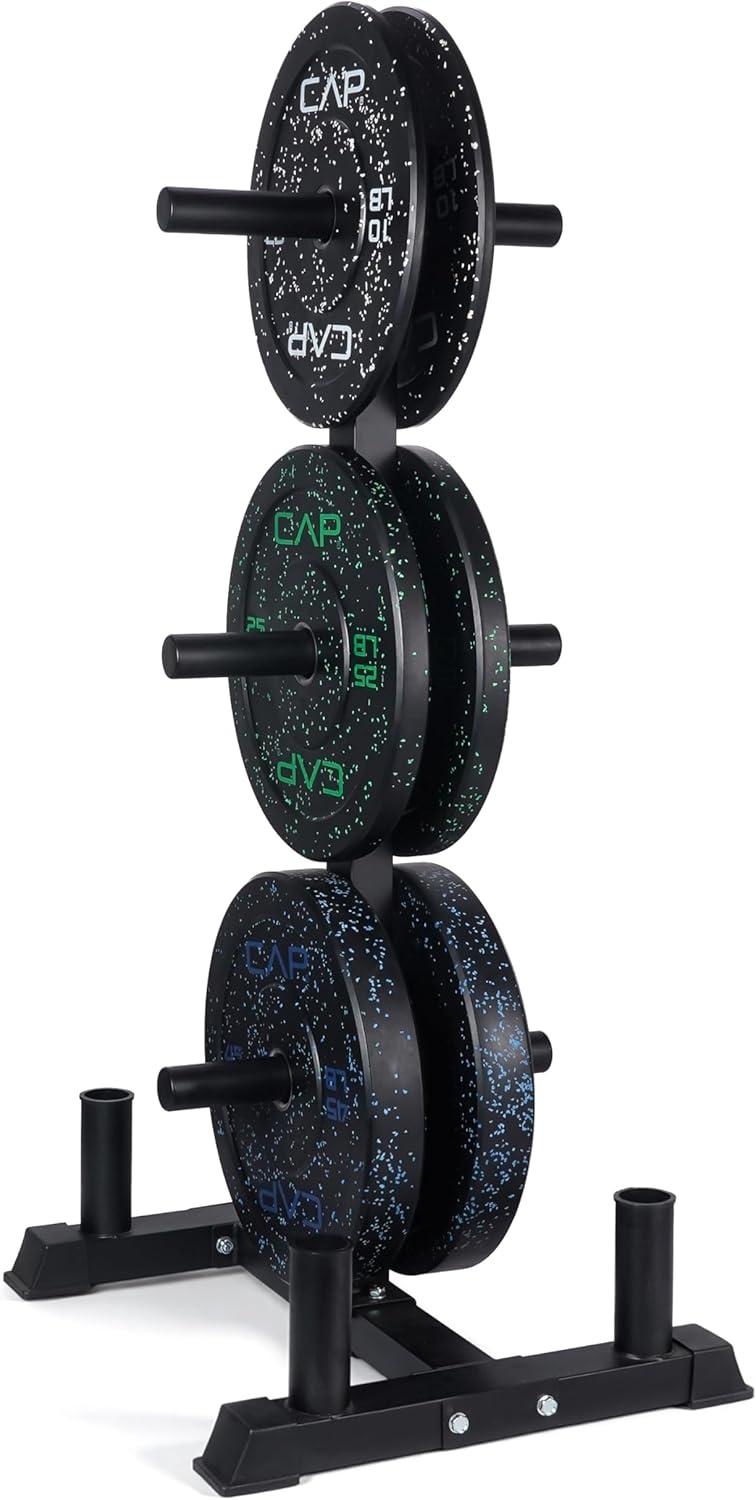 image:imageCAP 2inch Olympic Bumper Plate Weight Set 100370 lbs Multiple Colors Storage Rack OptionalECONOMY SPECKLED