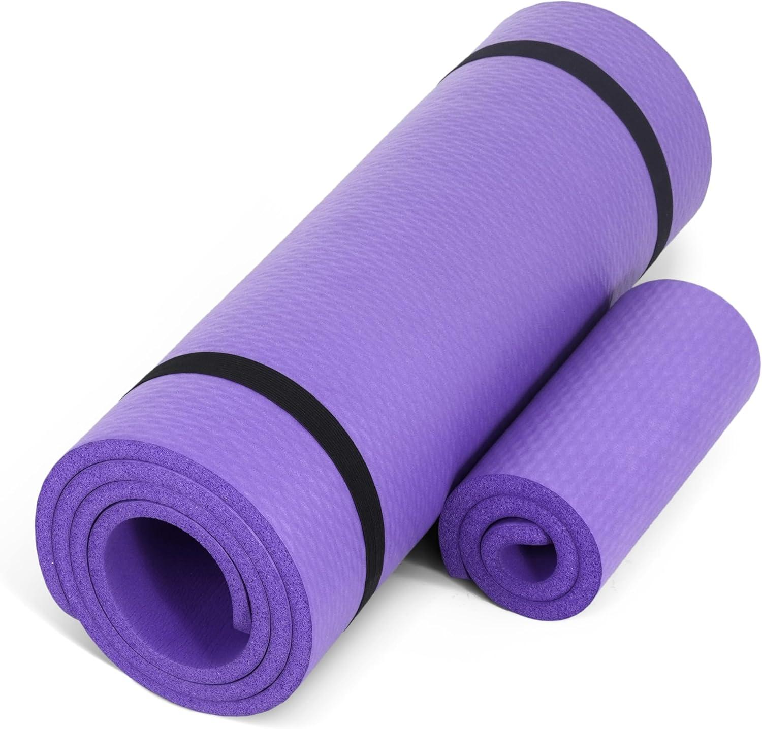 image:imageCAP Barbell 12Inch High Density Exercise Yoga Mat with Strap Multiple OptionsPurple