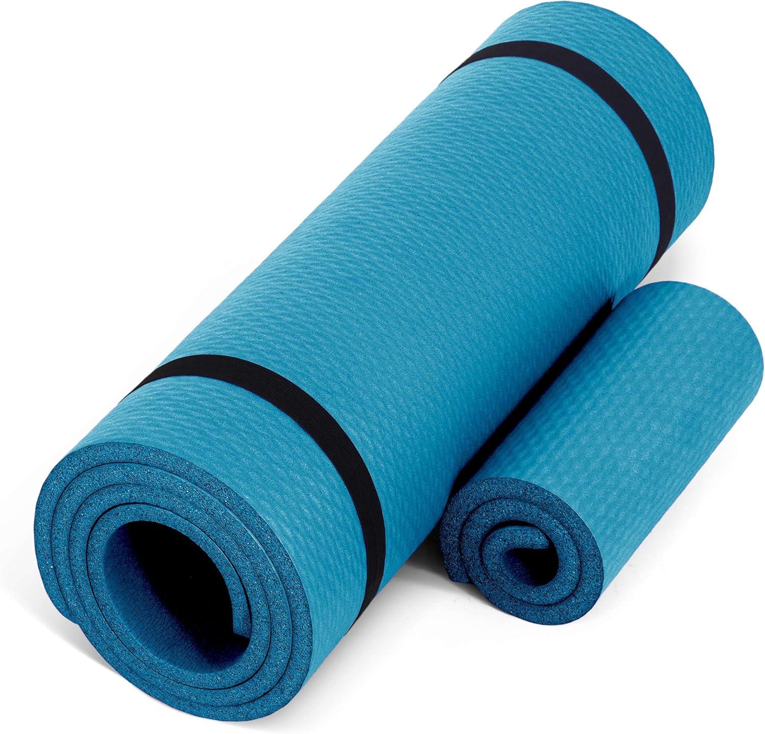 image:imageCAP Barbell 12Inch High Density Exercise Yoga Mat with Strap Multiple OptionsTeal