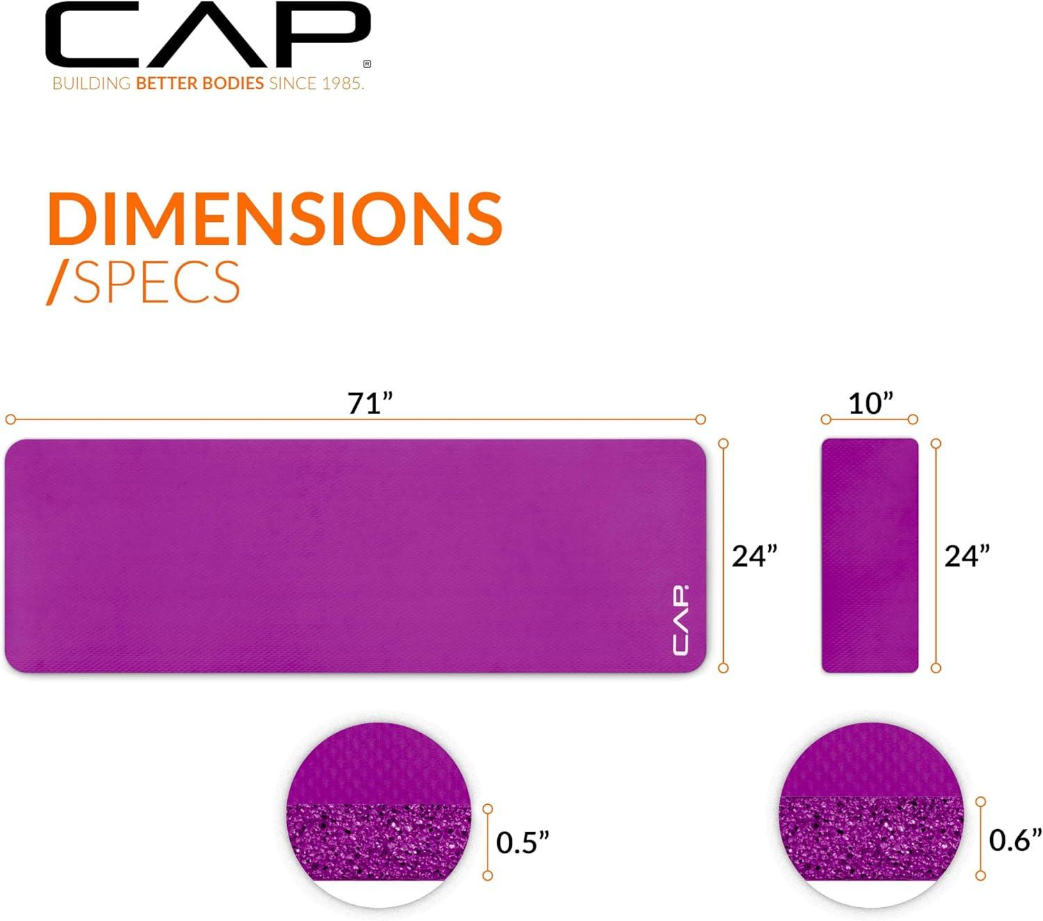 image:imageCAP Barbell 12Inch High Density Exercise Yoga Mat with Strap Multiple OptionsWine