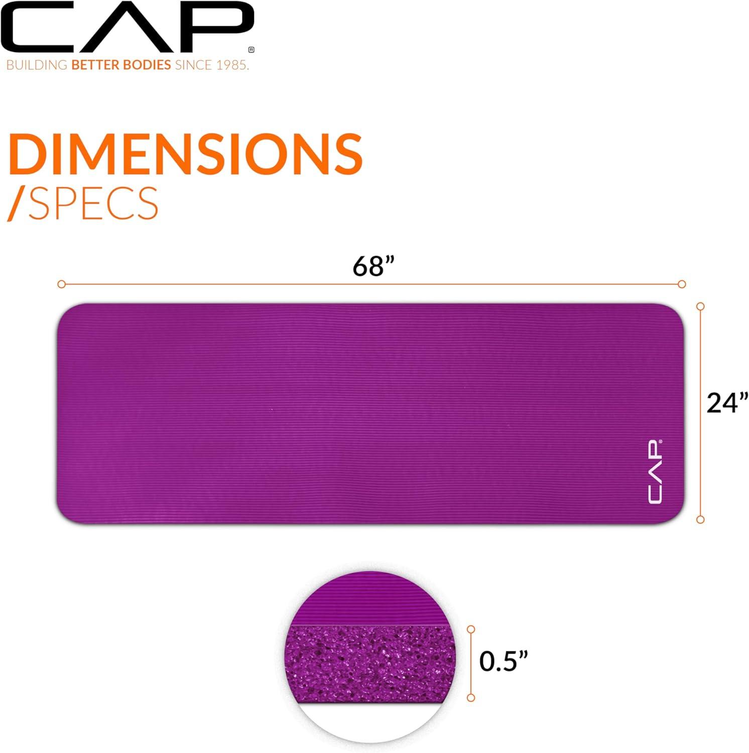 image:imageCAP Barbell 12Inch High Density Exercise Yoga Mat with Strap Multiple OptionsWine