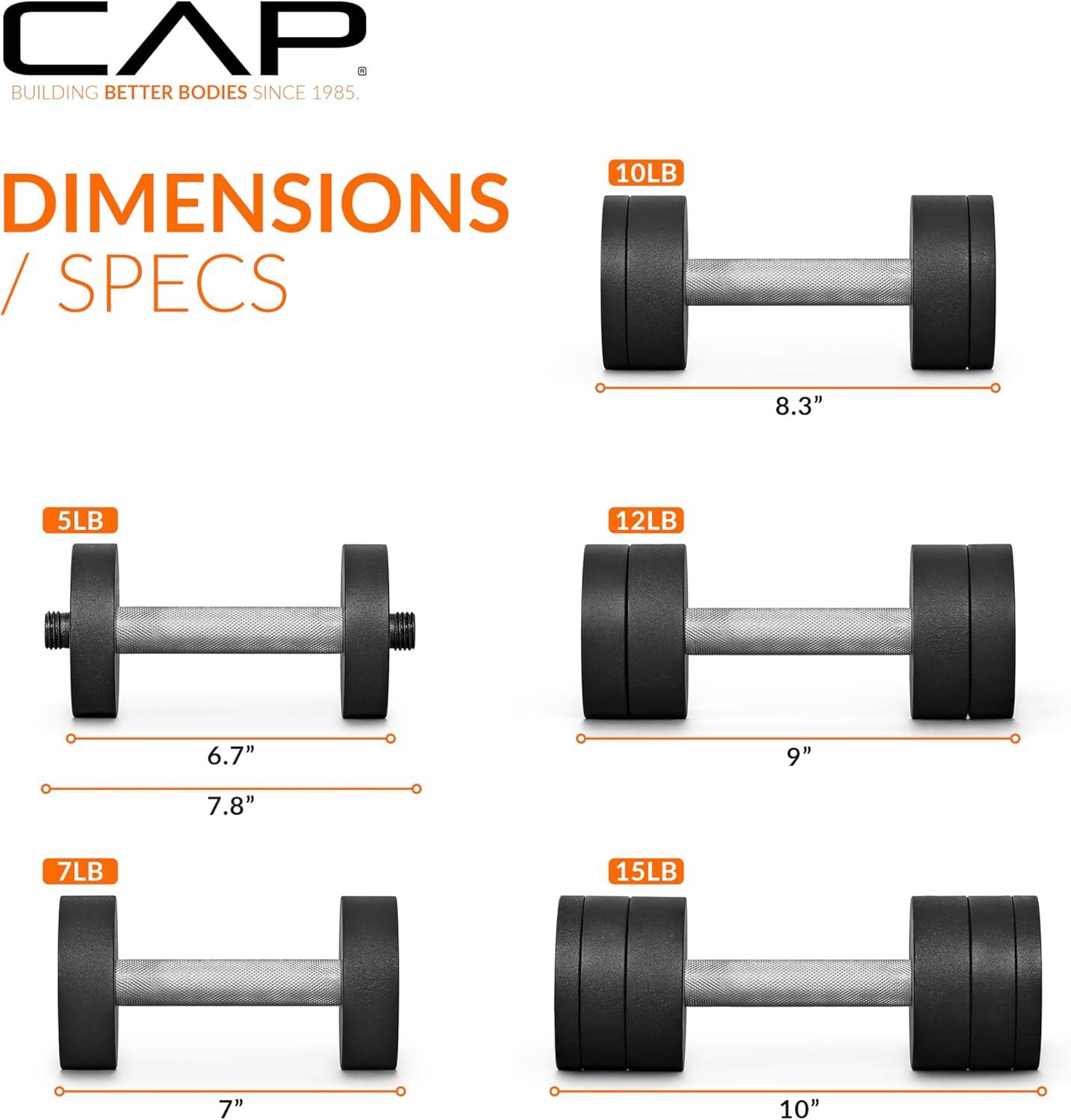 image:imageCAP Barbell 15 lb Adjustable Dumbbell Compact Cast Iron Weight Multiple OptionsPair