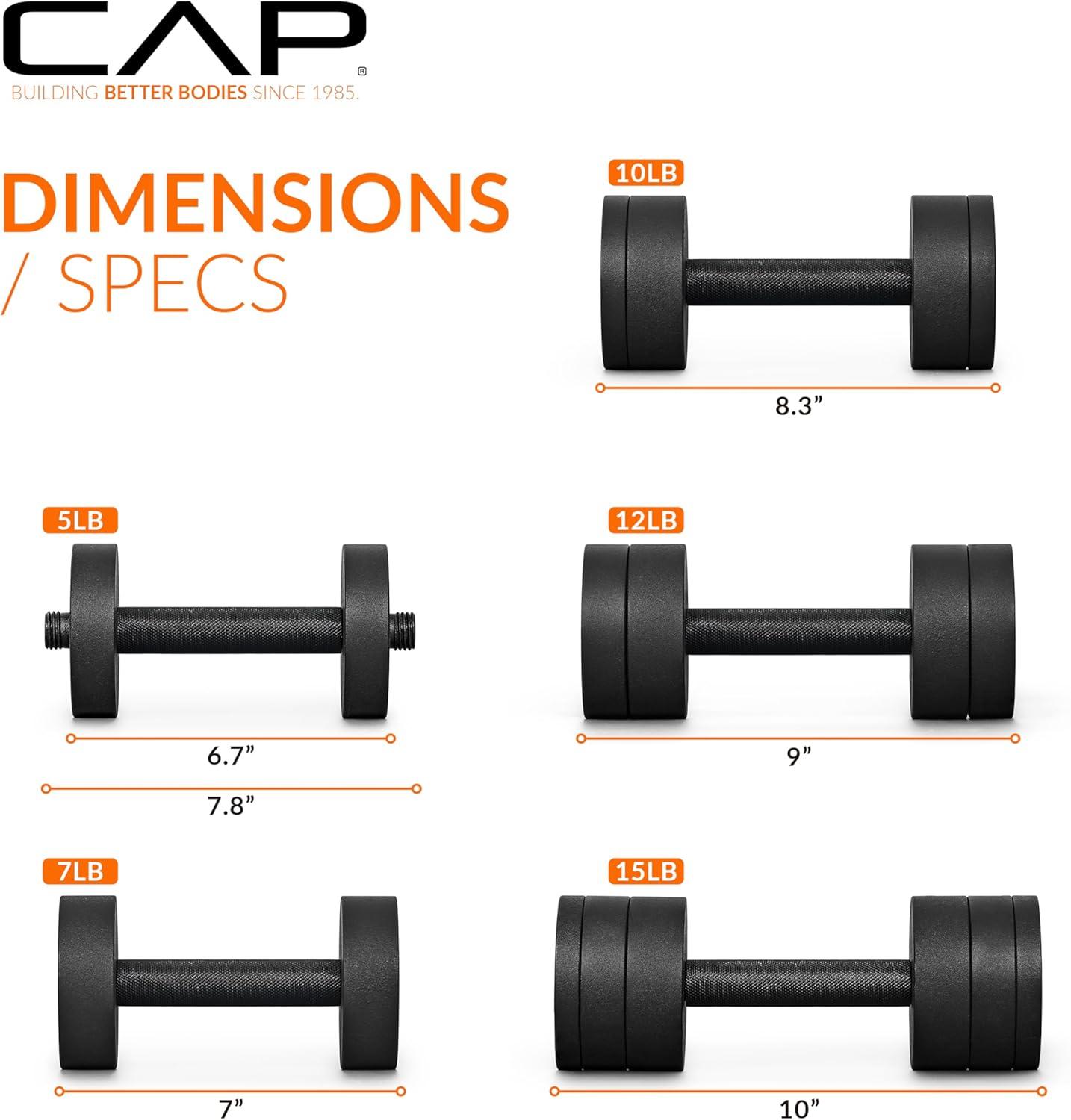 image:imageCAP Barbell 15 lb Adjustable Dumbbell Compact Cast Iron Weight Multiple OptionsPair