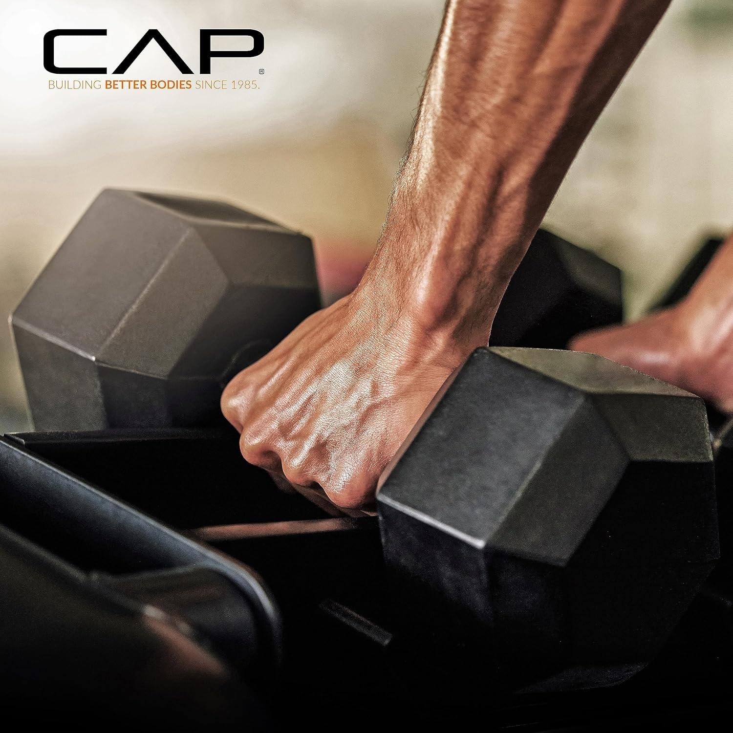 image:imageCAP Barbell 150 LB Coated Hex Dumbbell Weight Set with Vertical Rack Multiple OptionsBlue Rack