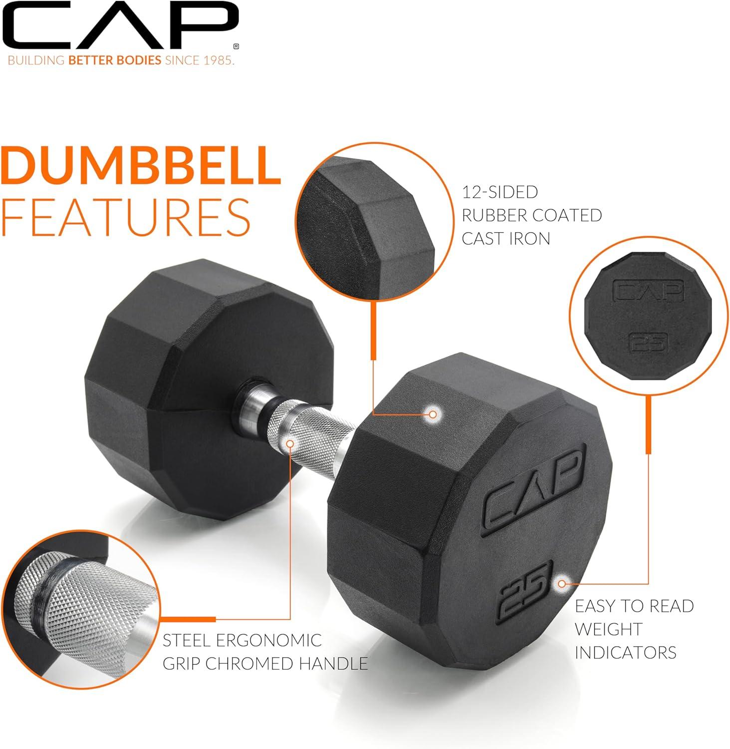 image:imageCAP Barbell 150 LB Coated Hex Dumbbell Weight Set with Vertical Rack Multiple OptionsWhite Rack