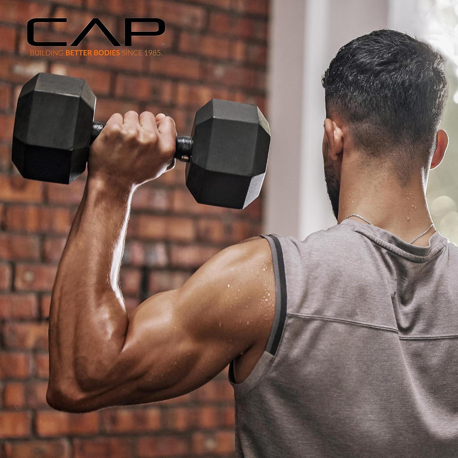 image:imageCAP Barbell 150 LB Coated Hex Dumbbell Weight Set with Vertical Rack Multiple OptionsYellow Rack