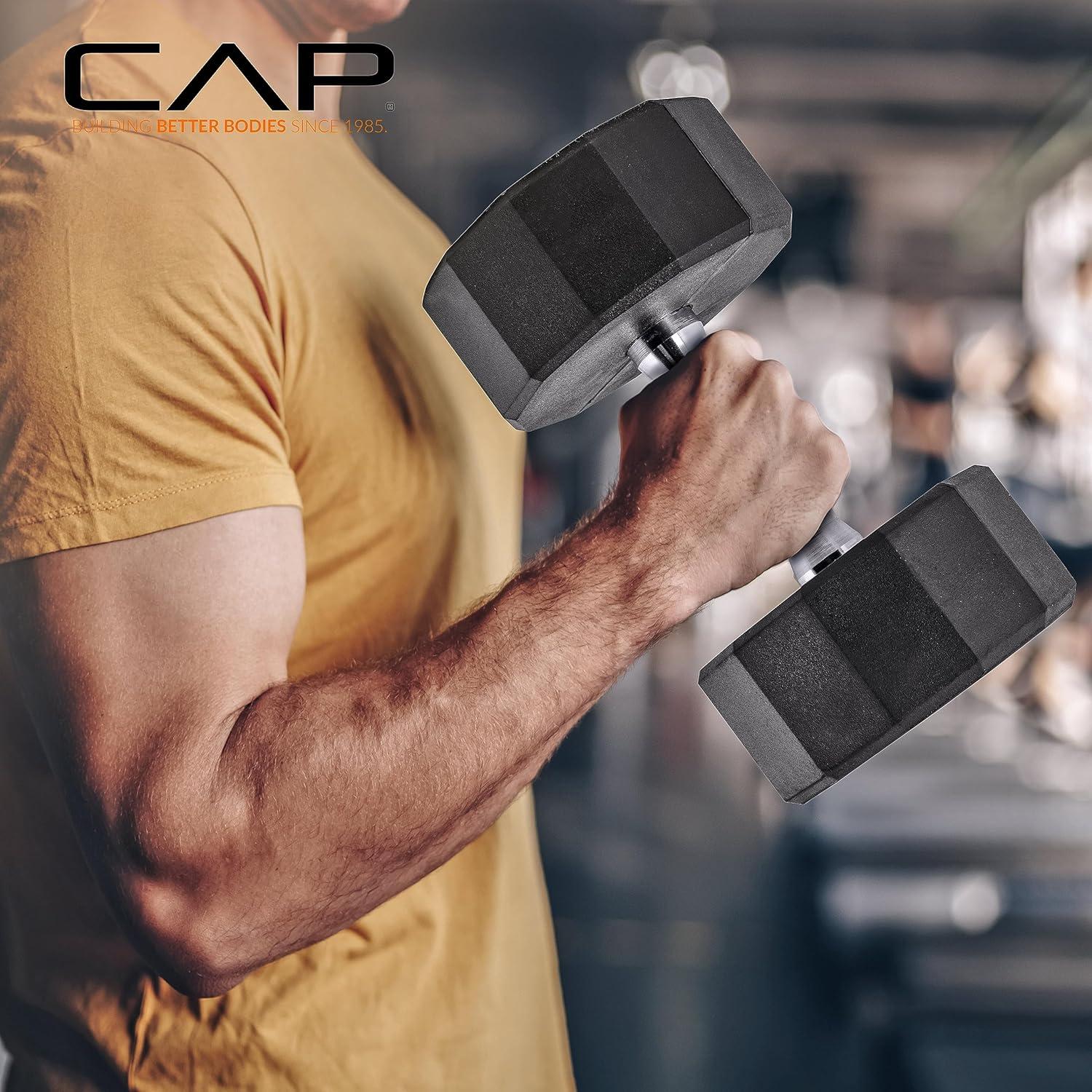 image:imageCAP Barbell 150 LB Coated Hex Dumbbell Weight Set with Vertical Rack Multiple OptionsYellow Rack