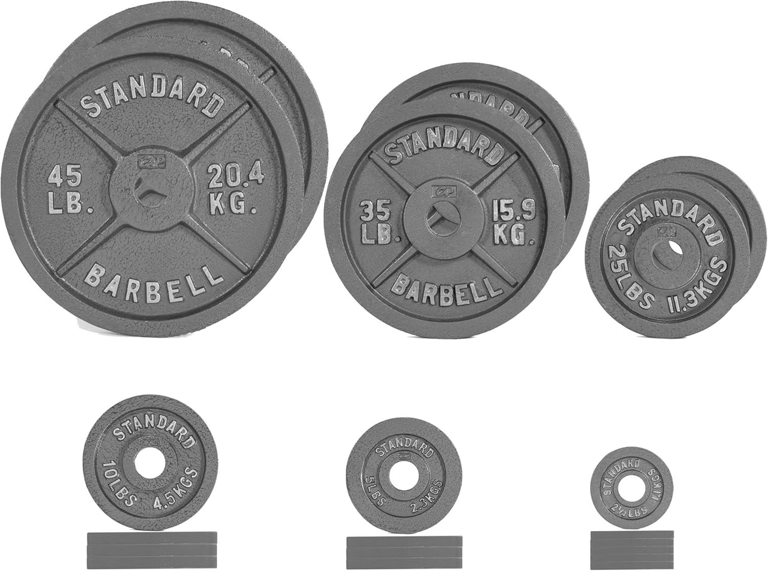 image:imageCAP Barbell 2Inch Olympic Cast Iron Plate Weight Set 75285 lbs Multiple OptionsCLASSIC GRAY