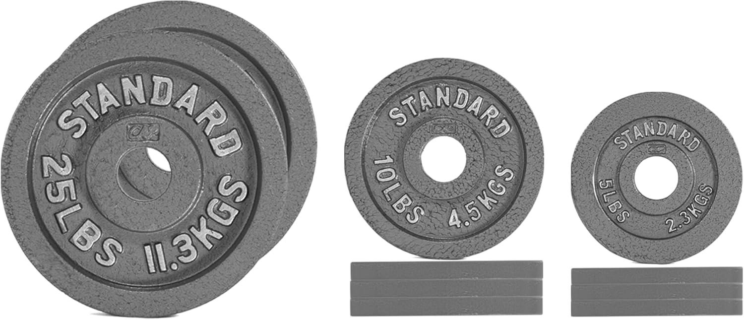 image:imageCAP Barbell 2Inch Olympic Cast Iron Plate Weight Set 75285 lbs Multiple OptionsCLASSIC GRAY
