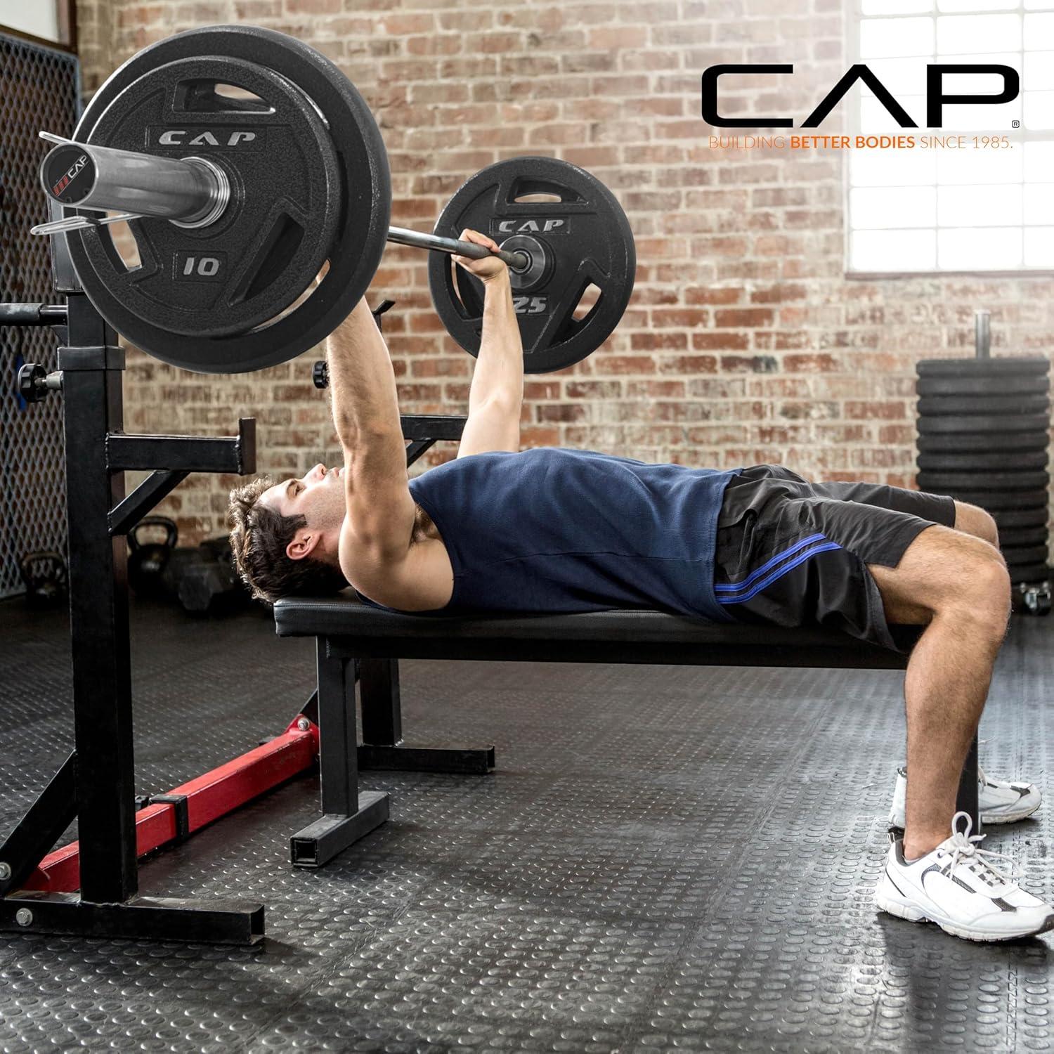 image:imageCAP Barbell 2Inch Olympic Cast Iron Plate Weight Set 75285 lbs Multiple OptionsELITE