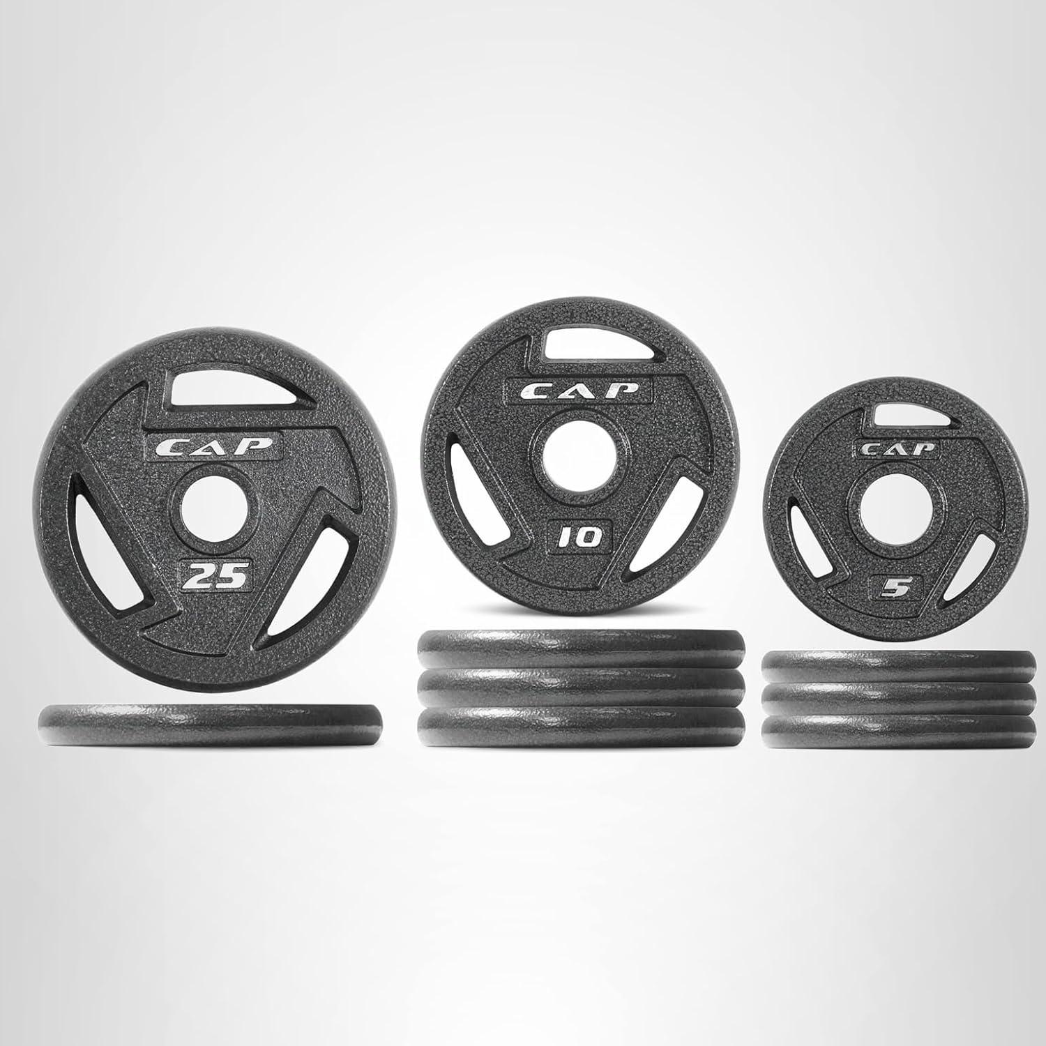 image:imageCAP Barbell 2Inch Olympic Cast Iron Plate Weight Set 75285 lbs Multiple OptionsELITE