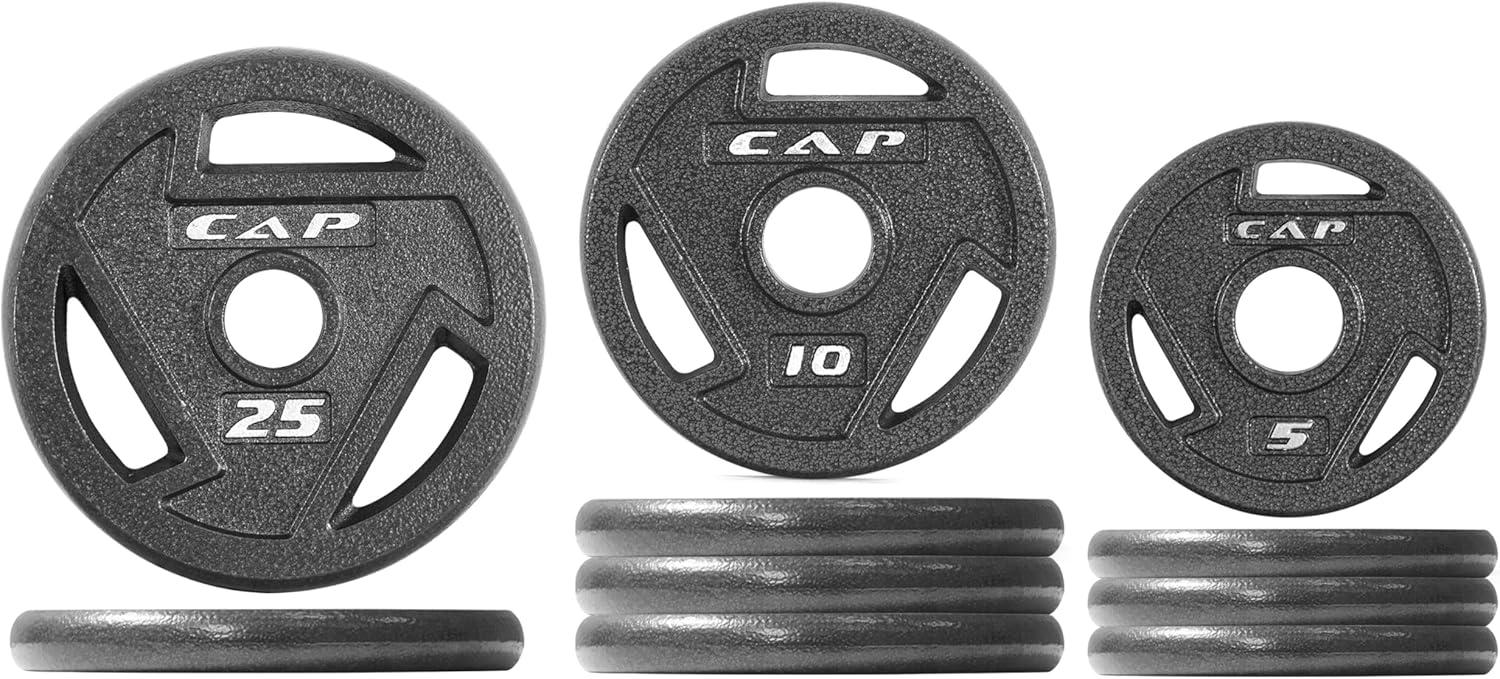 image:imageCAP Barbell 2Inch Olympic Cast Iron Plate Weight Set 75285 lbs Multiple OptionsELITE