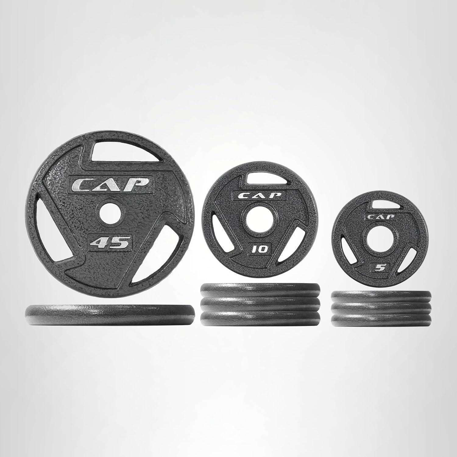 image:imageCAP Barbell 2Inch Olympic Cast Iron Plate Weight Set 75285 lbs Multiple OptionsELITE