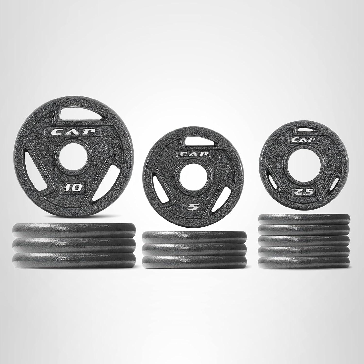 image:imageCAP Barbell 2Inch Olympic Cast Iron Plate Weight Set 75285 lbs Multiple OptionsELITE