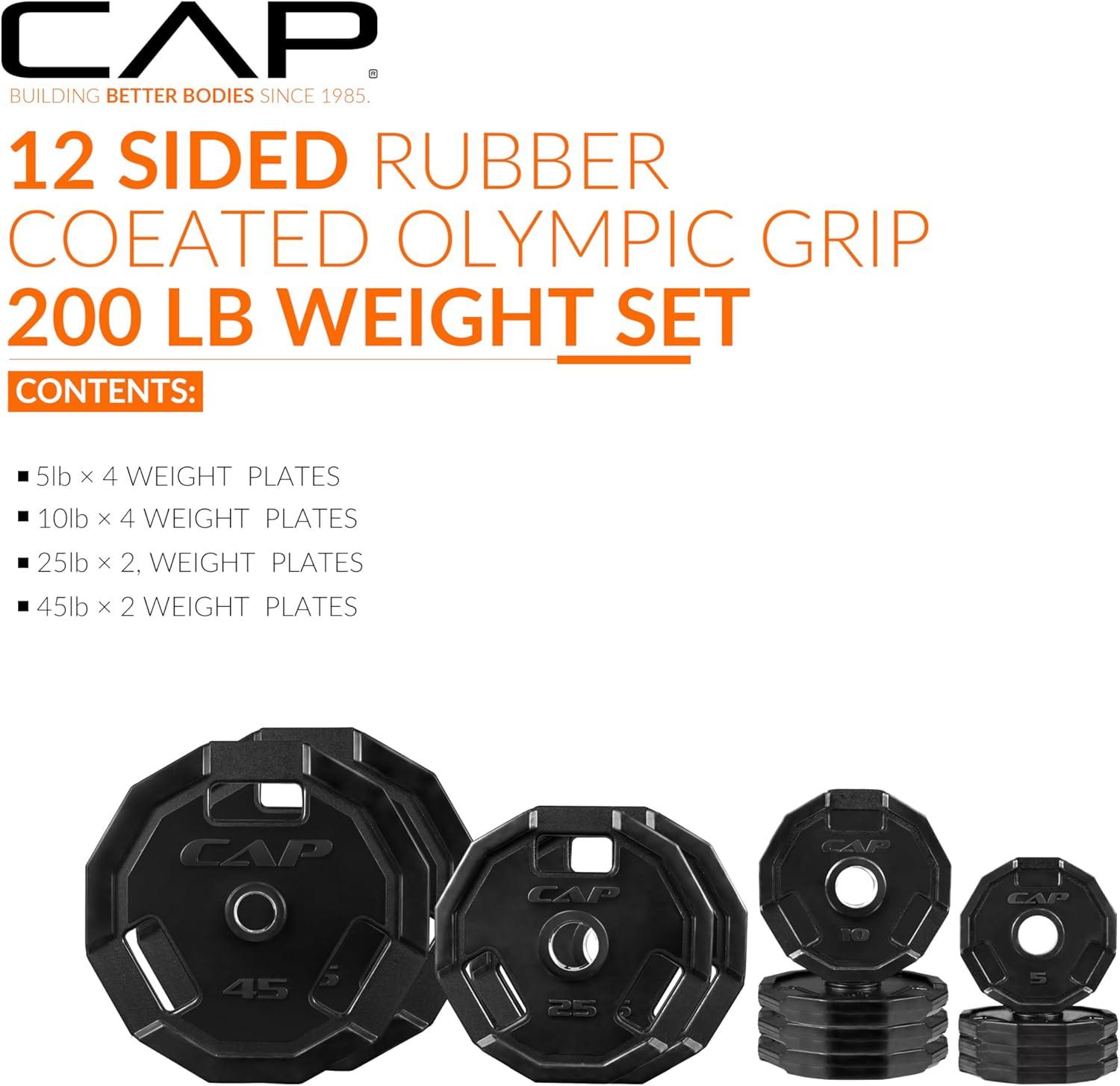 image:imageCAP Barbell 2Inch Olympic Cast Iron Plate Weight Set 75285 lbs Multiple OptionsPRO