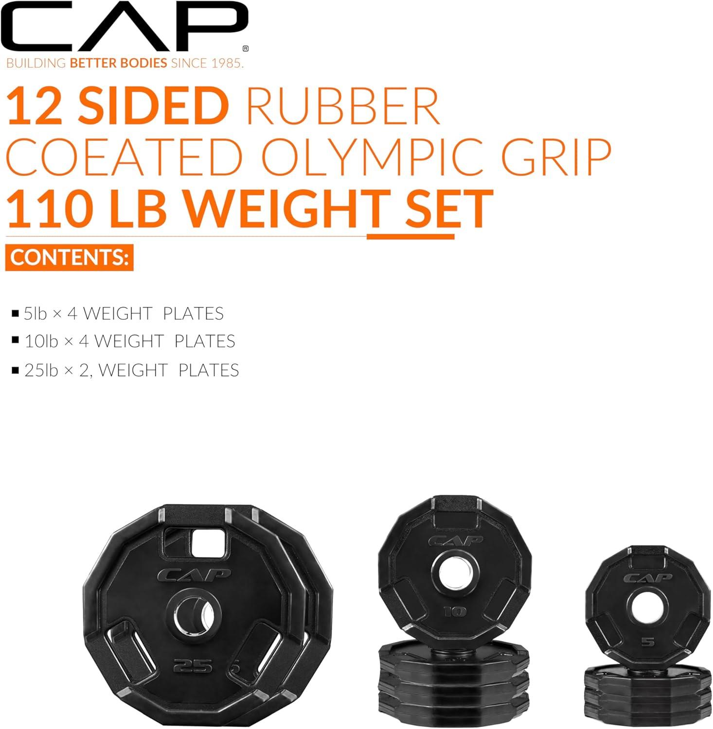 image:imageCAP Barbell 2Inch Olympic Cast Iron Plate Weight Set 75285 lbs Multiple OptionsPRO