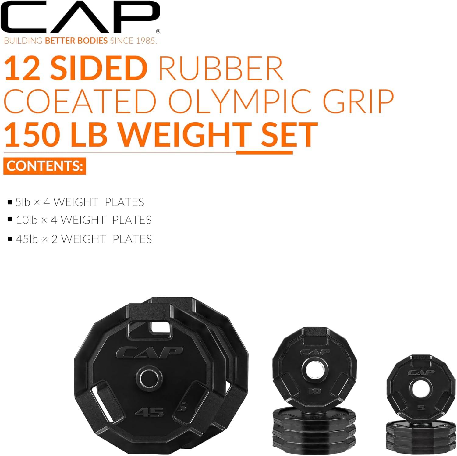 image:imageCAP Barbell 2Inch Olympic Cast Iron Plate Weight Set 75285 lbs Multiple OptionsPRO