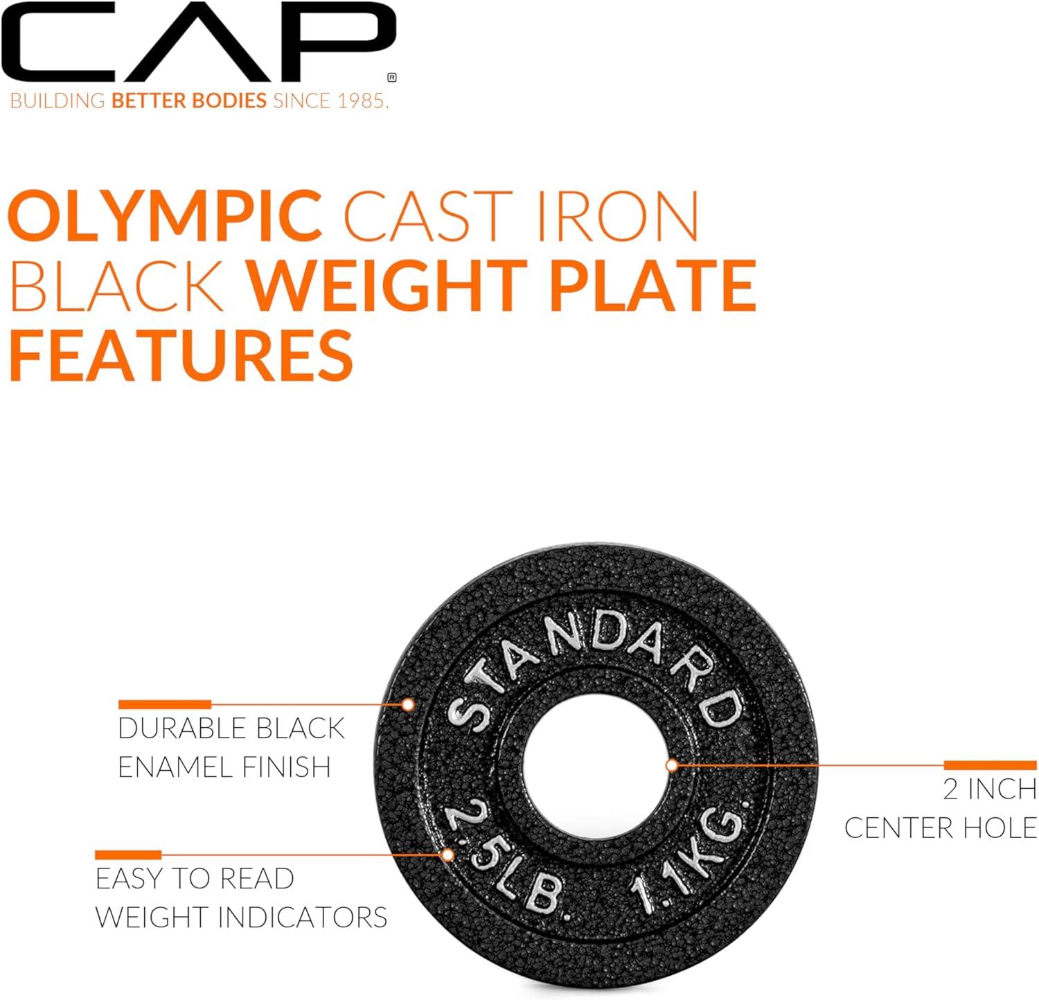 image:imageCAP Barbell 2Inch Olympic Weight Plate Multiple OptionsClassic Black