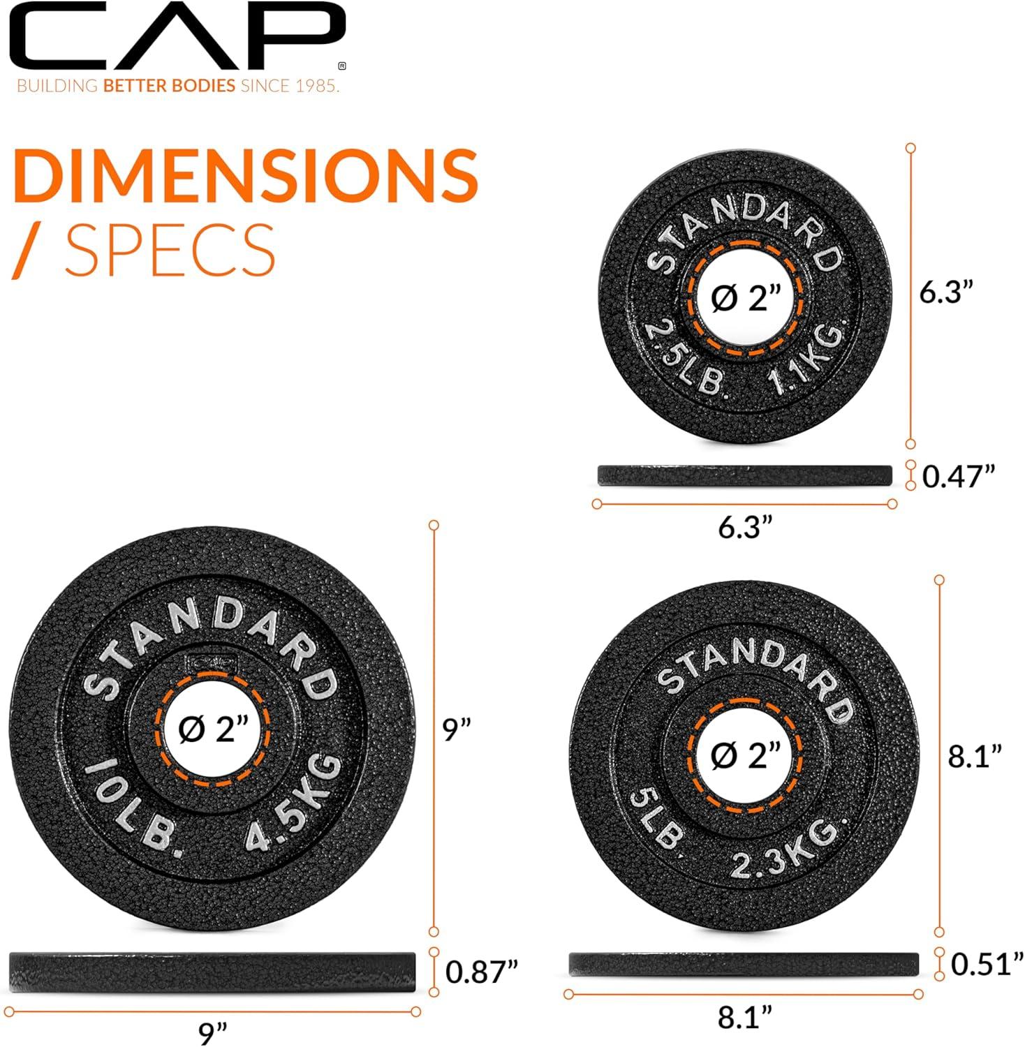 image:imageCAP Barbell 2Inch Olympic Weight Plate Multiple OptionsClassic Black