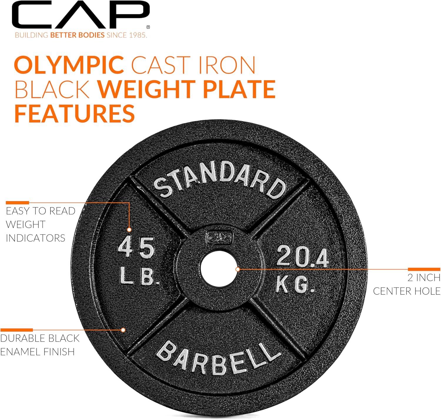 image:imageCAP Barbell 2Inch Olympic Weight Plate Multiple OptionsClassic Black