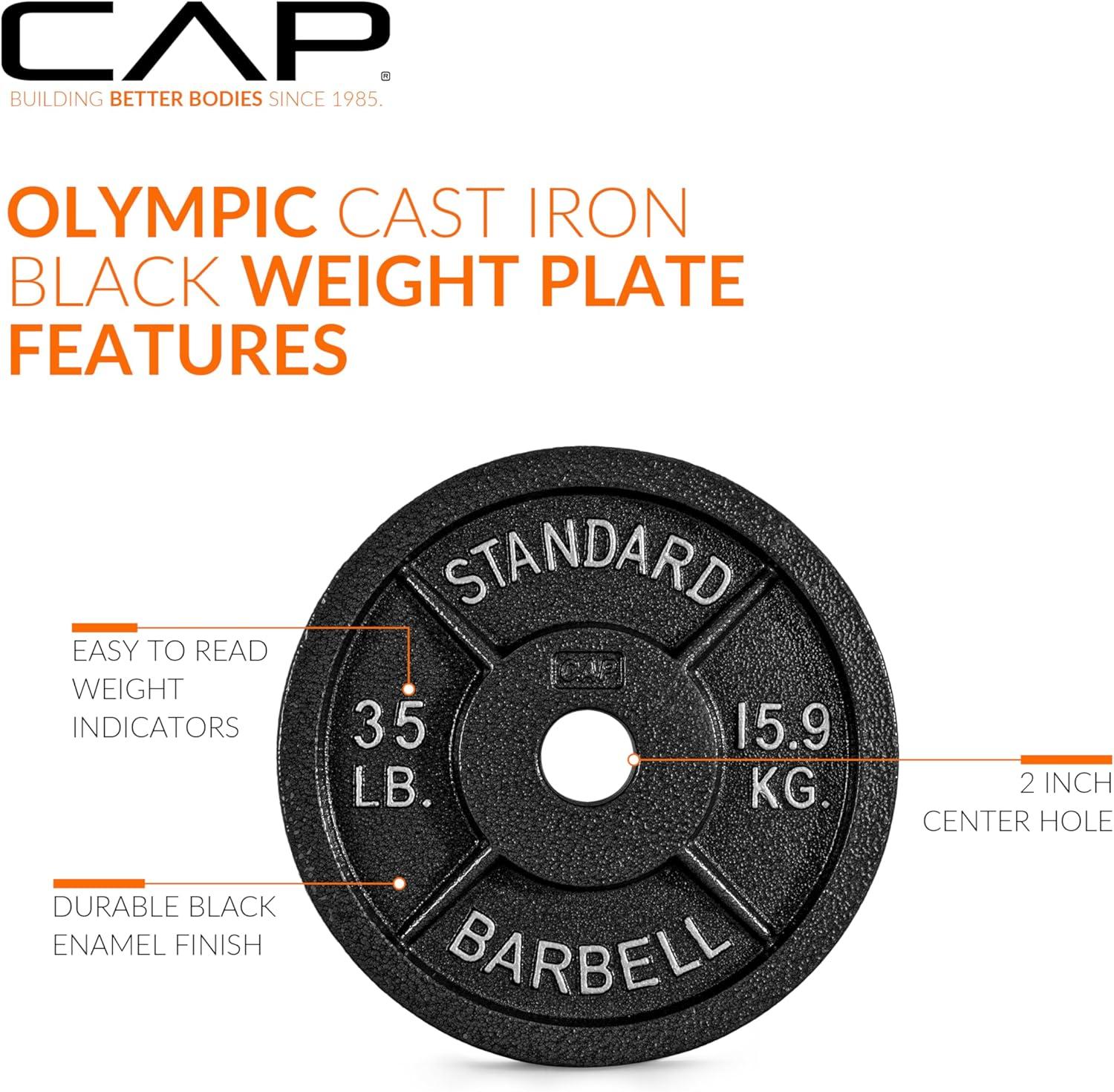 image:imageCAP Barbell 2Inch Olympic Weight Plate Multiple OptionsClassic Black