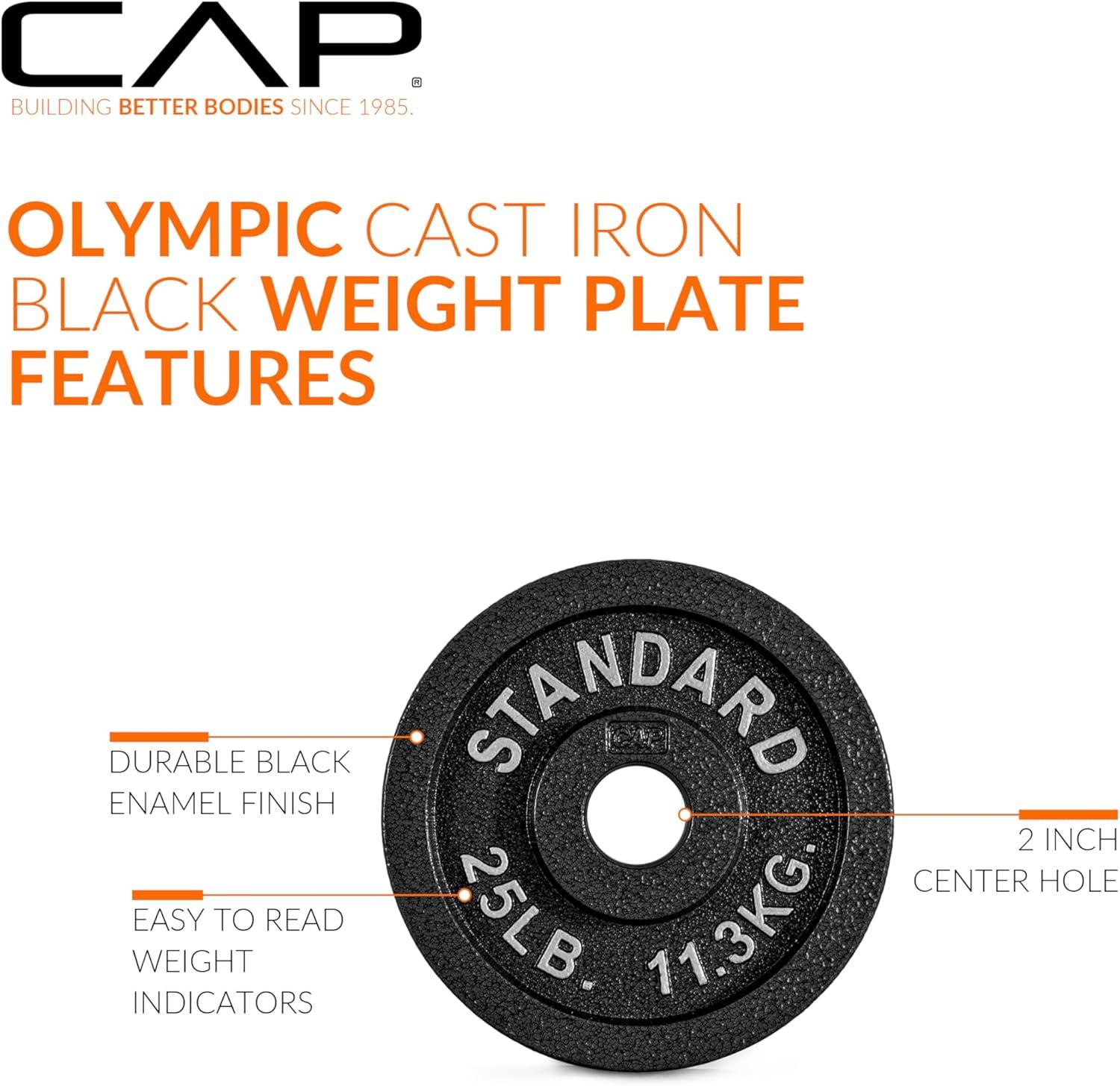 image:imageCAP Barbell 2Inch Olympic Weight Plate Multiple OptionsClassic Black