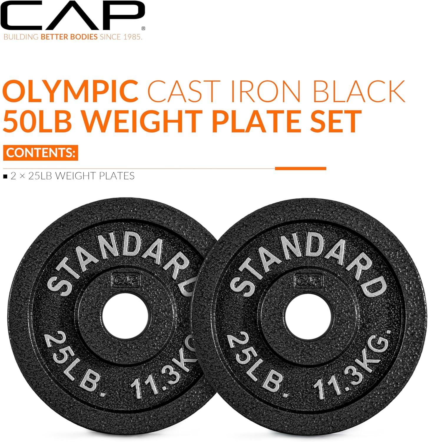 image:imageCAP Barbell 2Inch Olympic Weight Plate Multiple OptionsClassic Black
