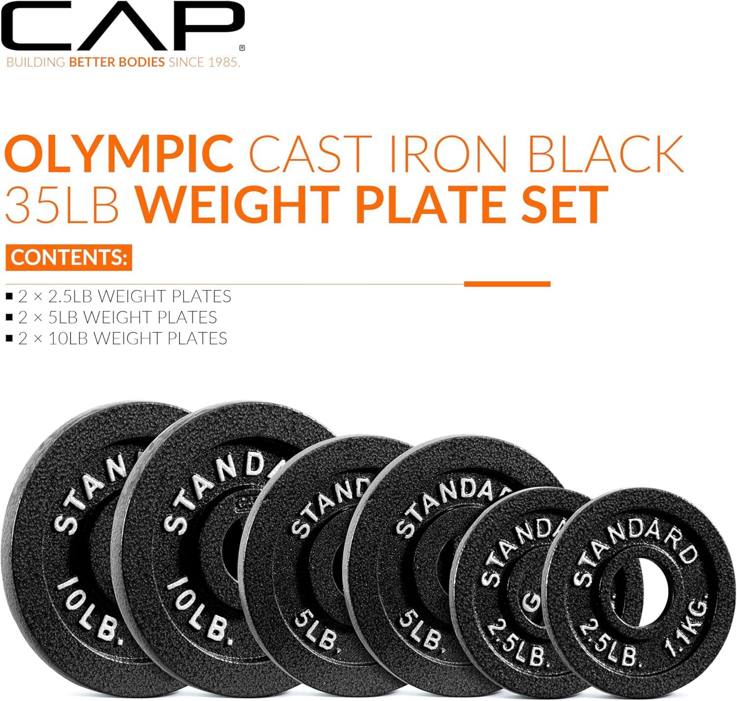 image:imageCAP Barbell 2Inch Olympic Weight Plate Multiple OptionsClassic Black