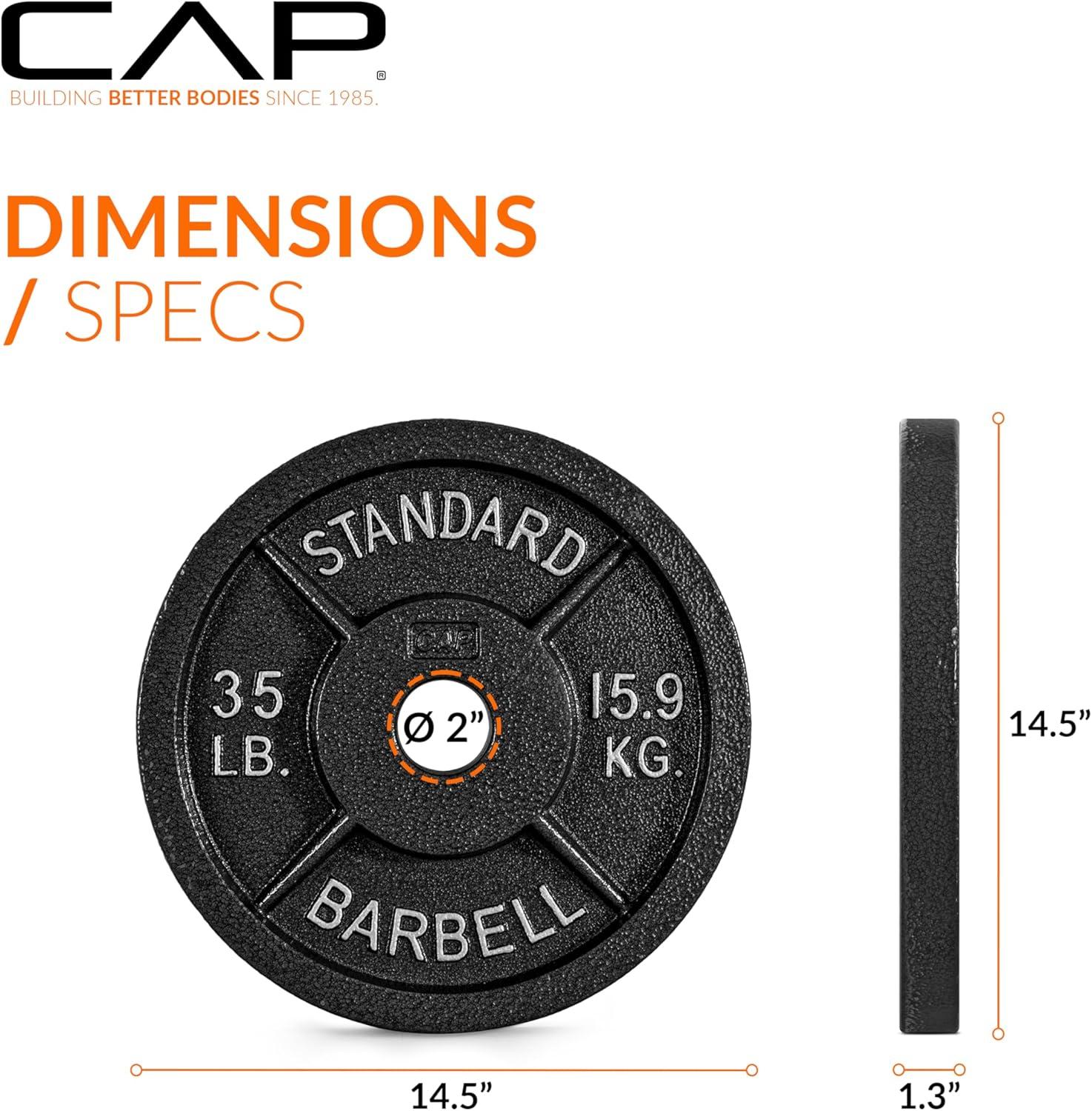 image:imageCAP Barbell 2Inch Olympic Weight Plate Multiple OptionsClassic Black
