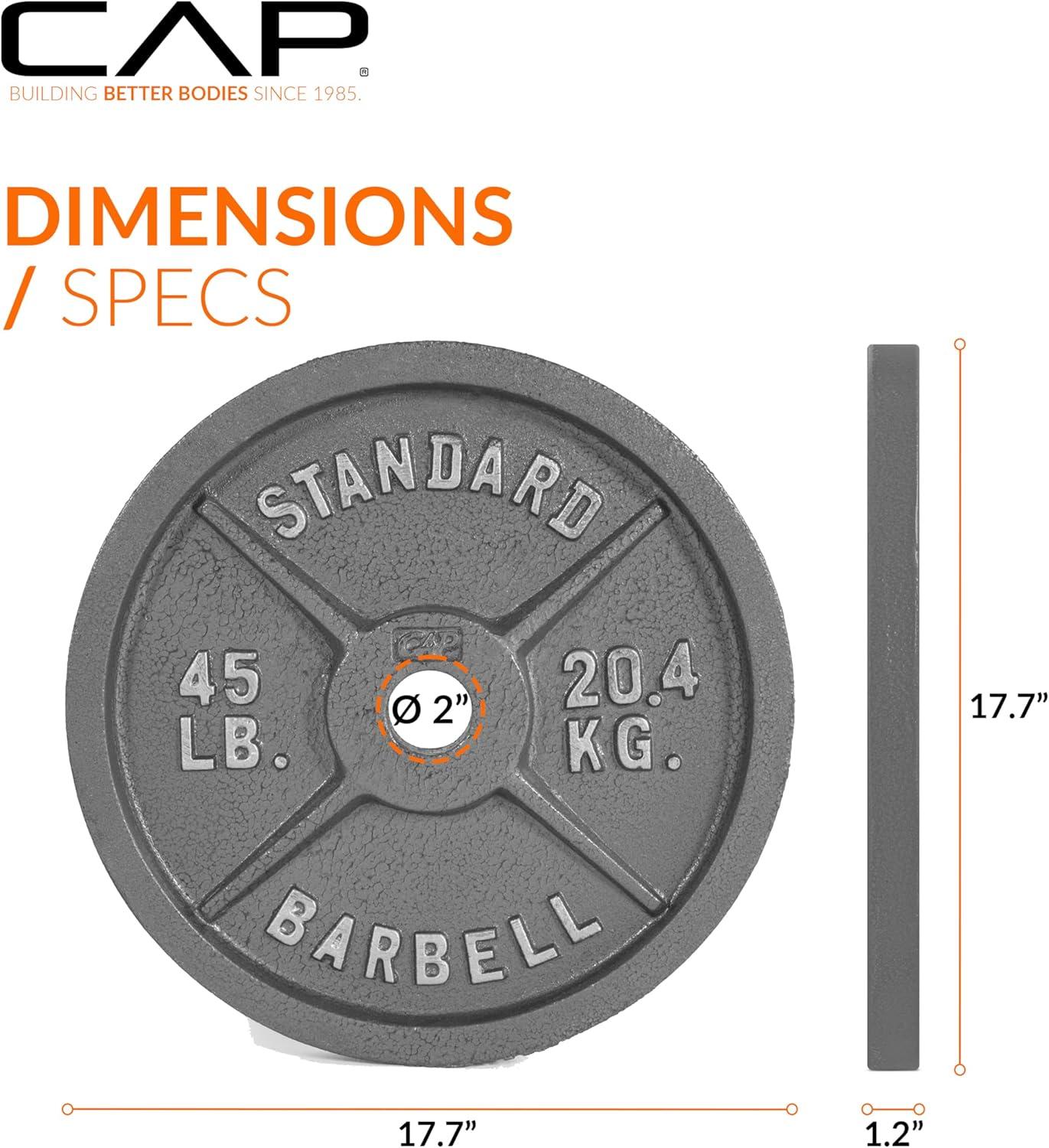 image:imageCAP Barbell 2Inch Olympic Weight Plate Multiple OptionsClassic Grey