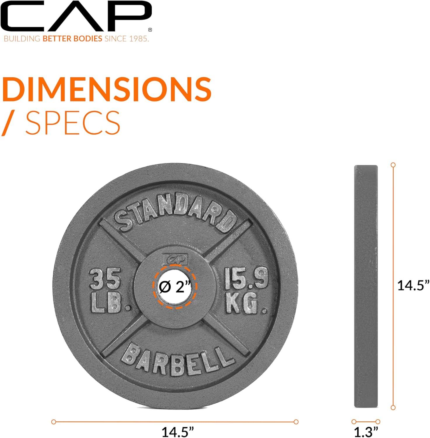 image:imageCAP Barbell 2Inch Olympic Weight Plate Multiple OptionsClassic Grey
