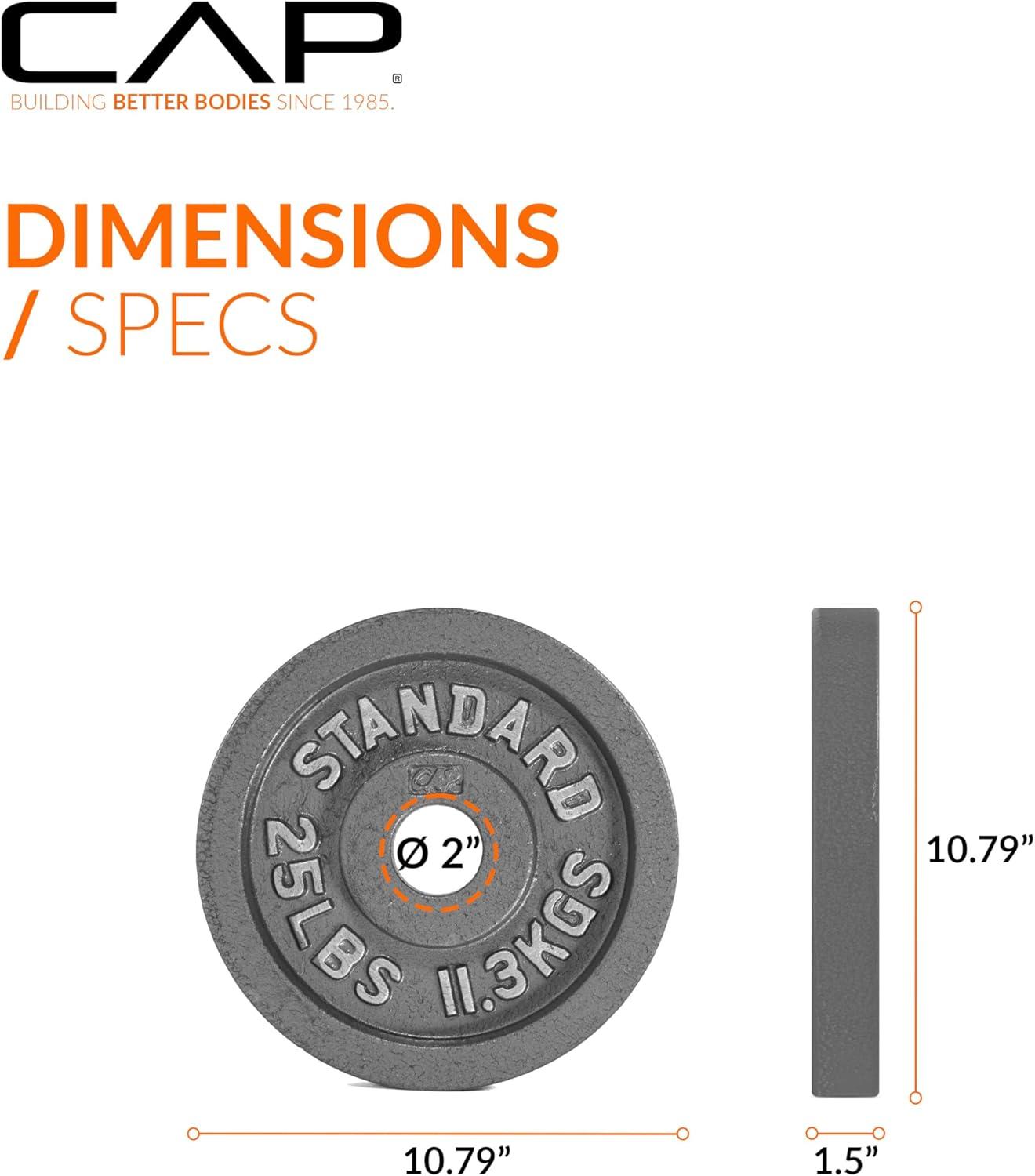 image:imageCAP Barbell 2Inch Olympic Weight Plate Multiple OptionsClassic Grey