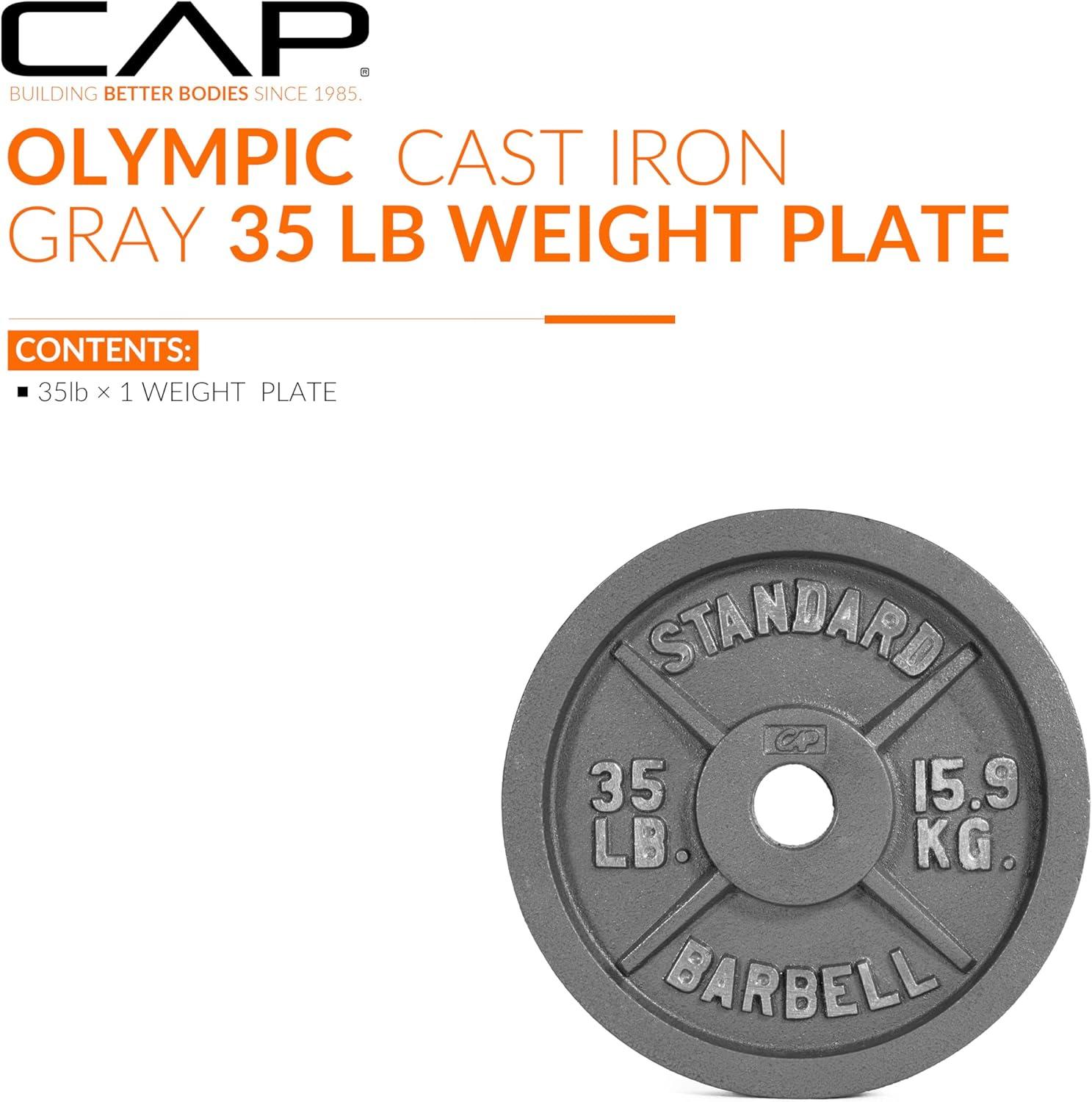 image:imageCAP Barbell 2Inch Olympic Weight Plate Multiple OptionsClassic Grey