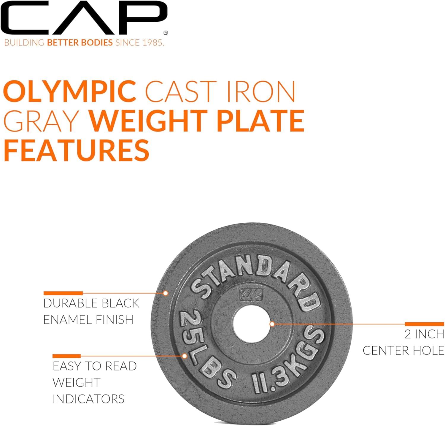 image:imageCAP Barbell 2Inch Olympic Weight Plate Multiple OptionsClassic Grey