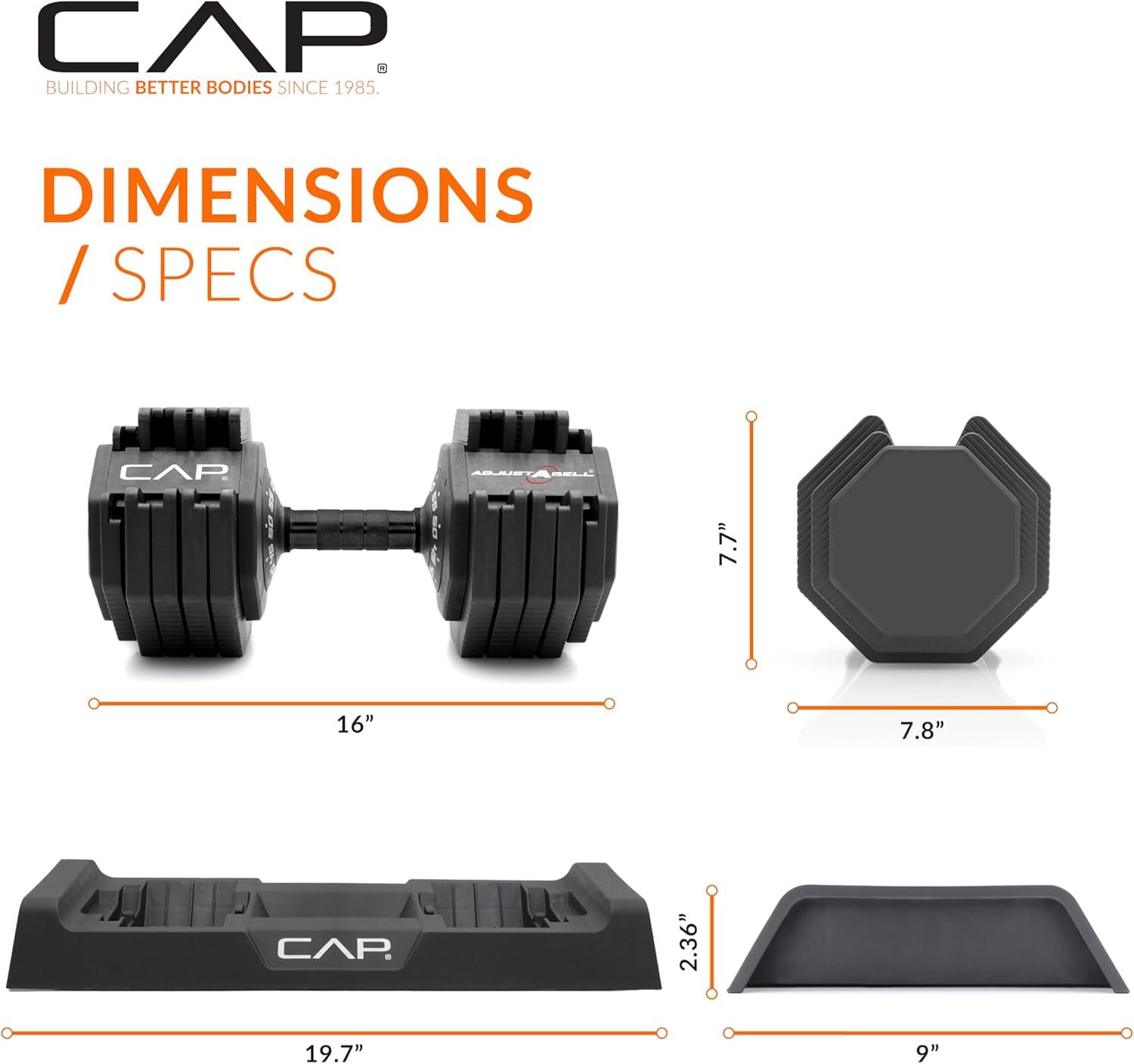 image:imageCAP Barbell ADJUSTABELL Adjustable 55 lb Hex Dumbbell Weights Singles amp Pairs Multiple Handle OptionsPair