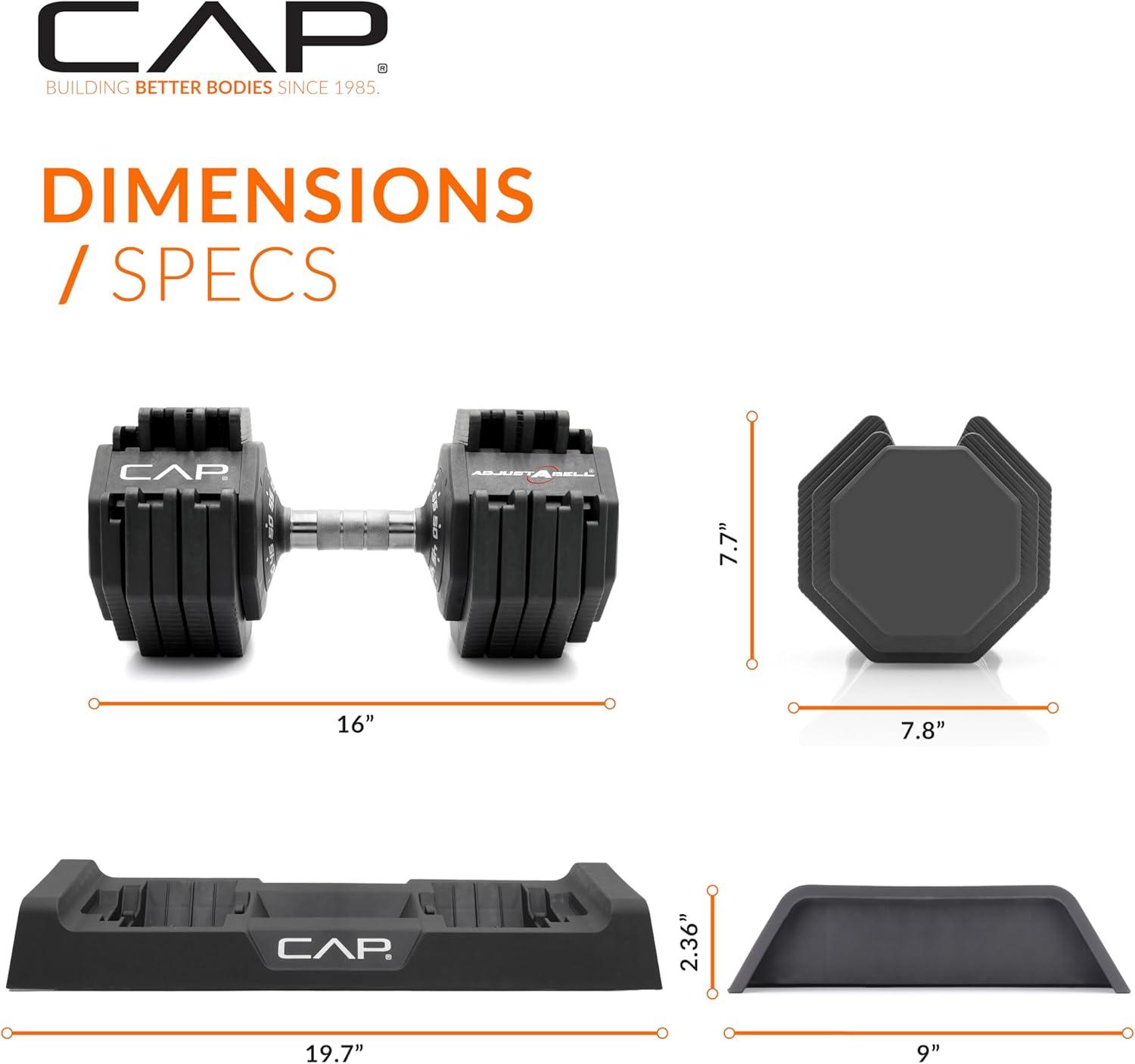 image:imageCAP Barbell ADJUSTABELL Adjustable 55 lb Hex Dumbbell Weights Singles amp Pairs Multiple Handle OptionsPair